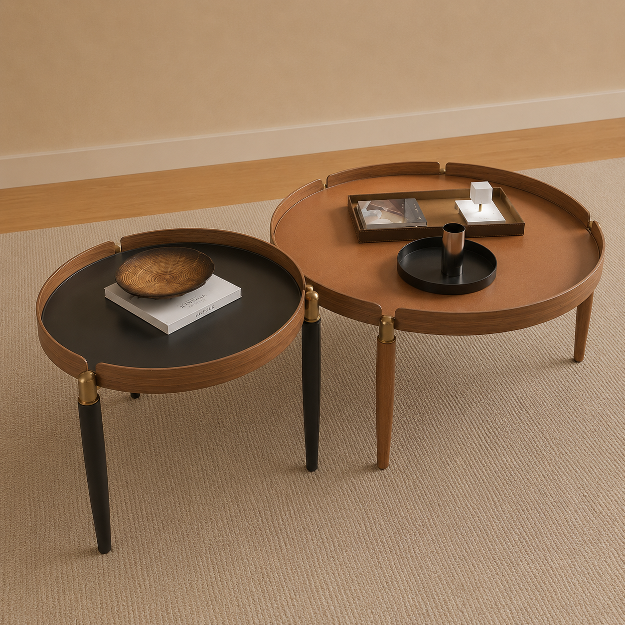 Eclipse Faux Leather Nesting Coffee Table