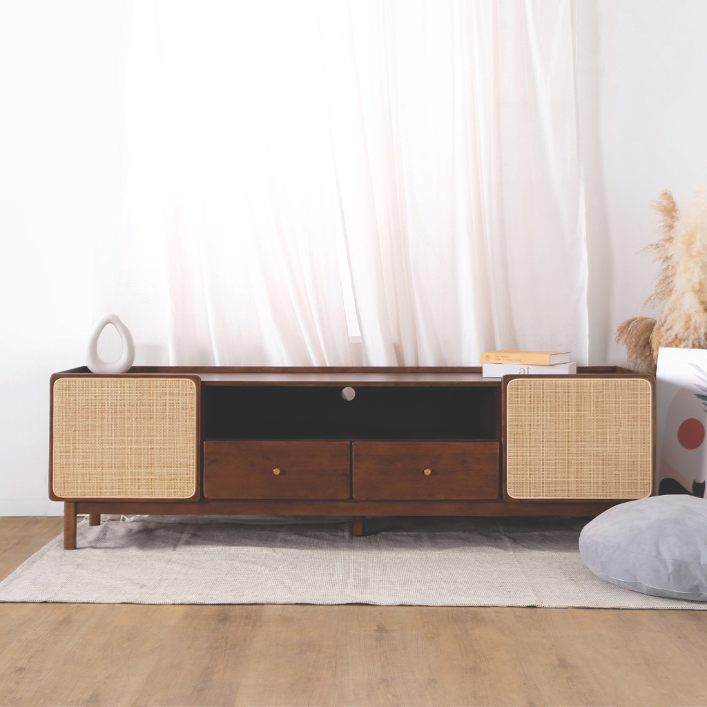 Rino Wooden TV Console (Rattan)