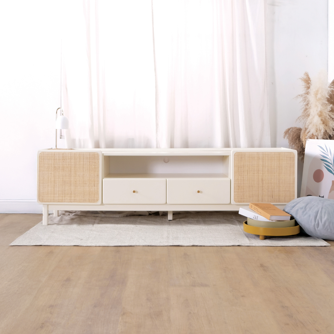 Rino Wooden TV Console (Rattan)