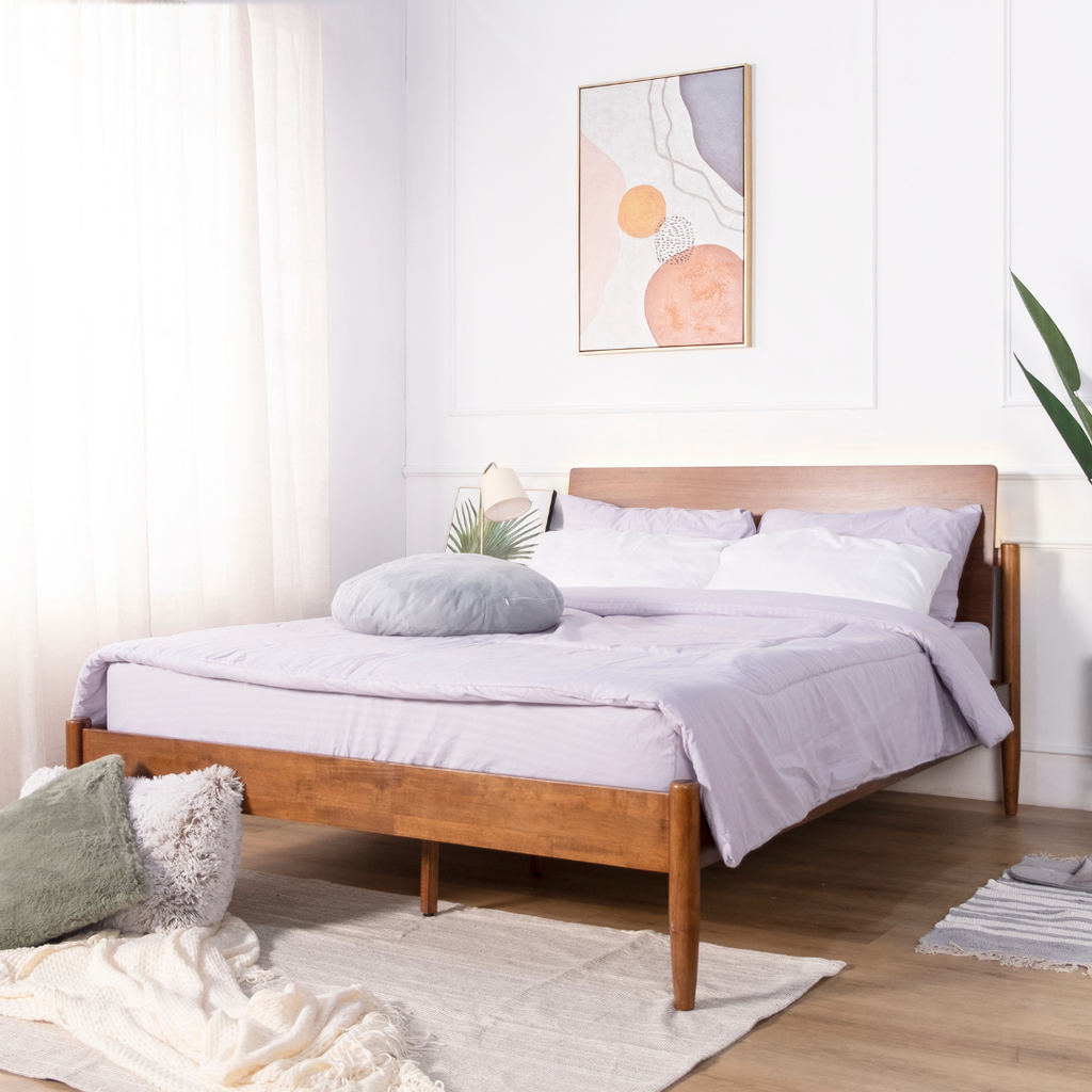 Gemini Fabric Wooden Bed