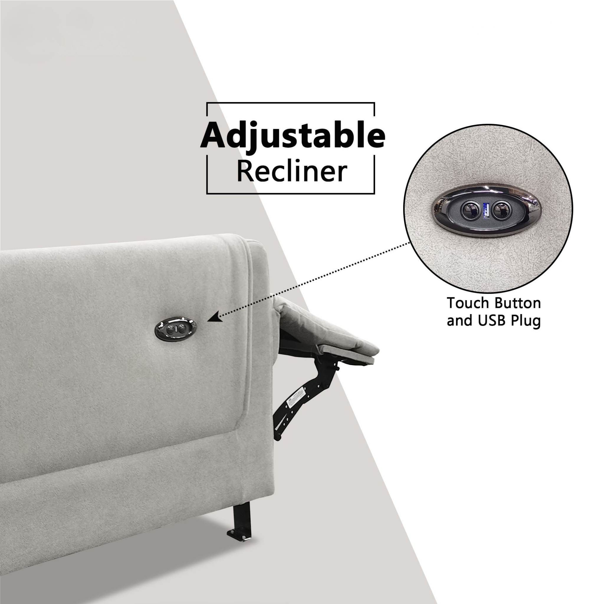 Korrel Fabric Recliner L-Shaped Sofa by Esteller (Pet Friendly & Easy Clean)