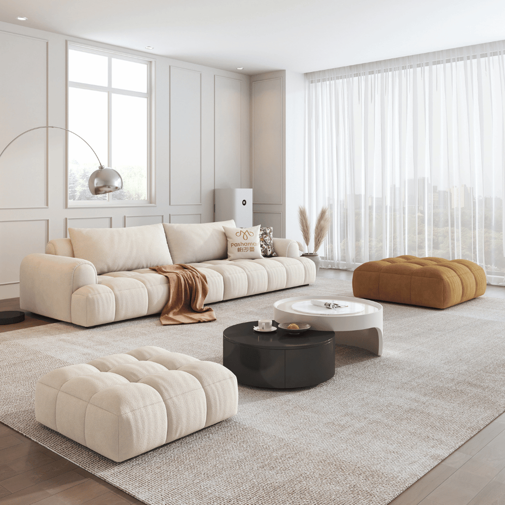 Cotton Fabric Sofa by Esteller (Pet Friendly & Comes with USB Charger)