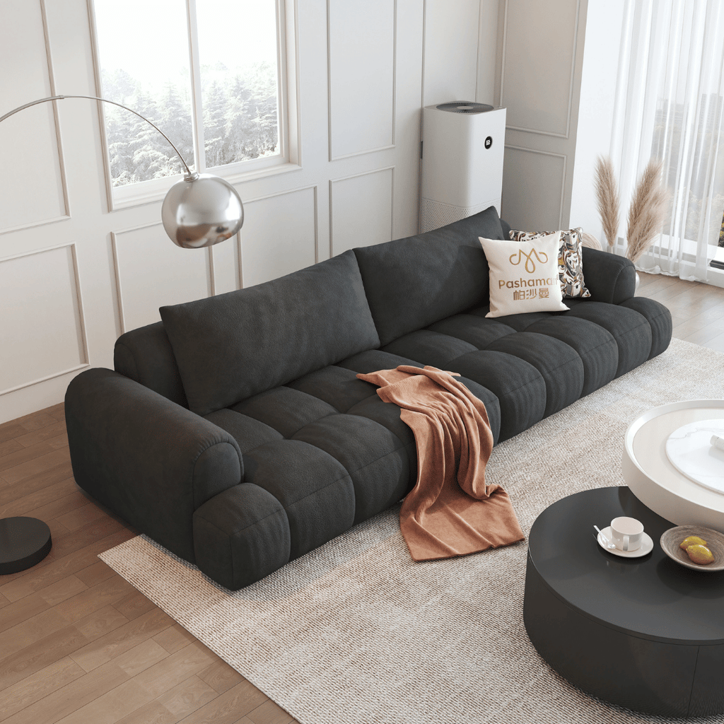 Cotton Fabric Sofa by Esteller (Pet Friendly & Comes with USB Charger)