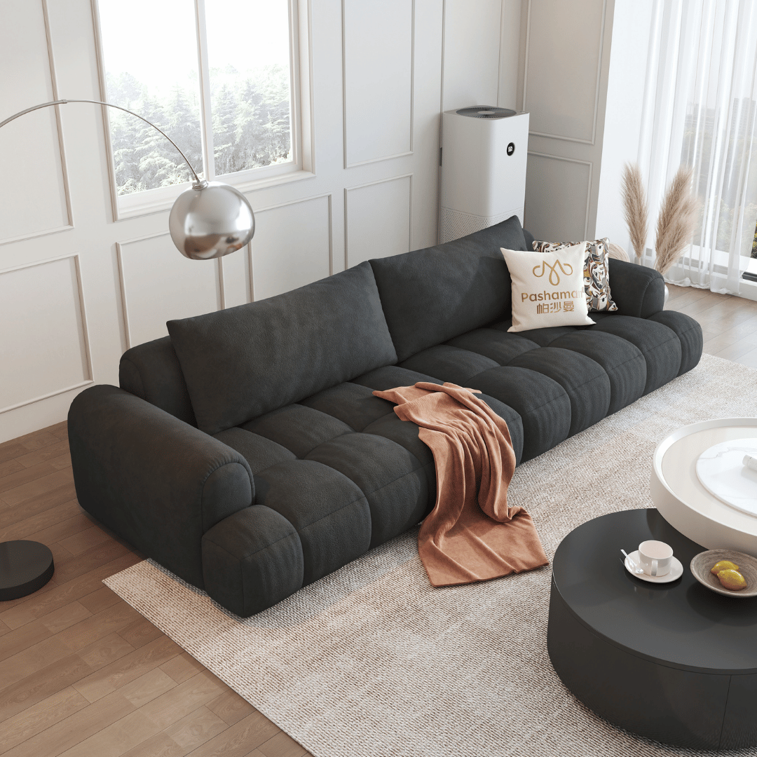 Cotton Fabric Sofa by Esteller (Pet Friendly & Comes with USB Charger)