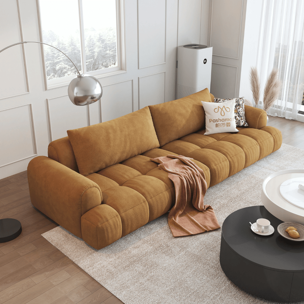 Cotton Fabric Sofa by Esteller (Pet Friendly & Comes with USB Charger)