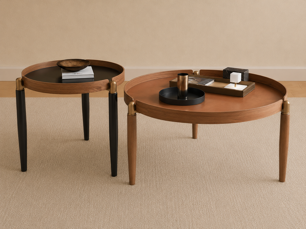 Eclipse Faux Leather Nesting Coffee Table