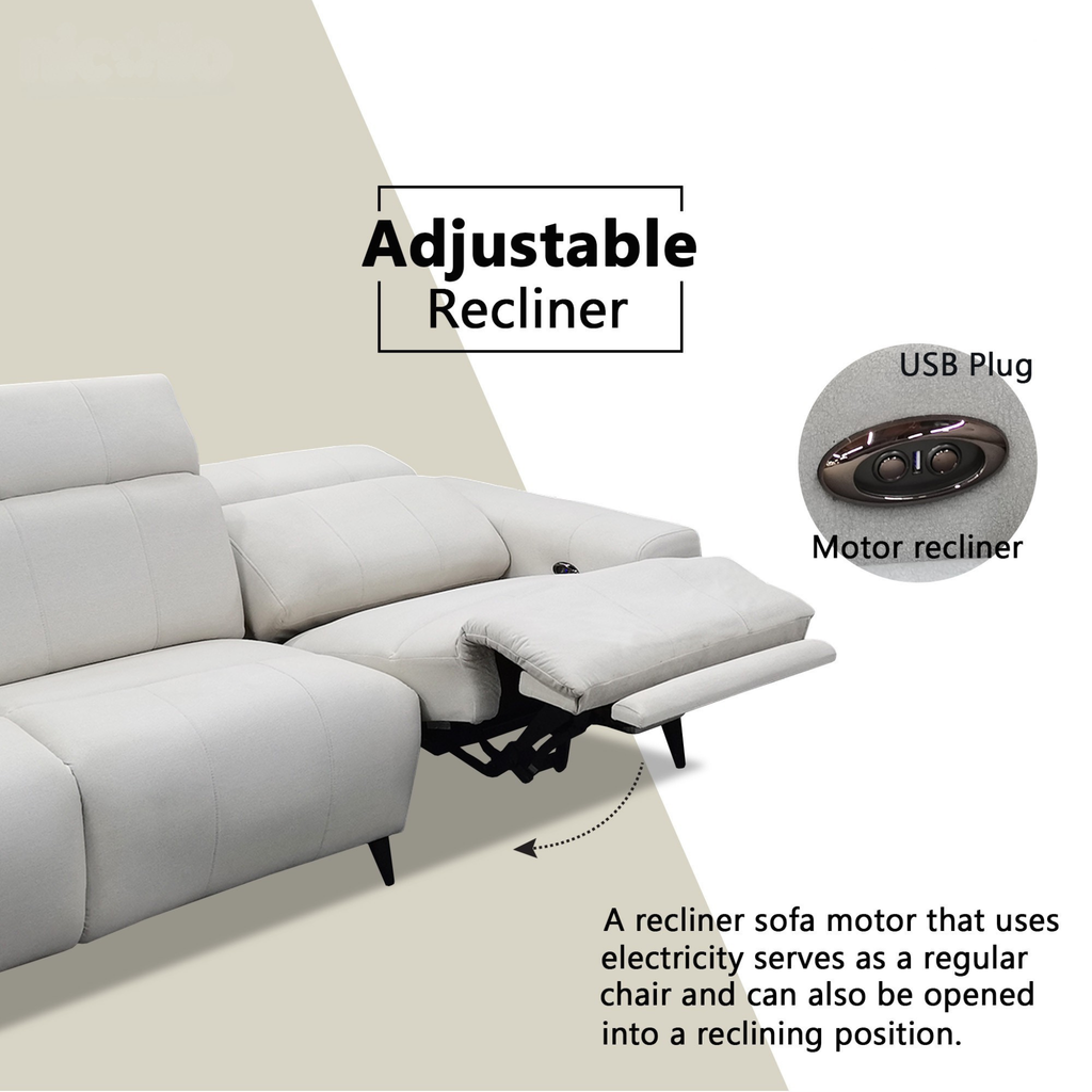 Havos Fabric Recliner Sofa by Esteller (Pet Friendly & Easy Clean)