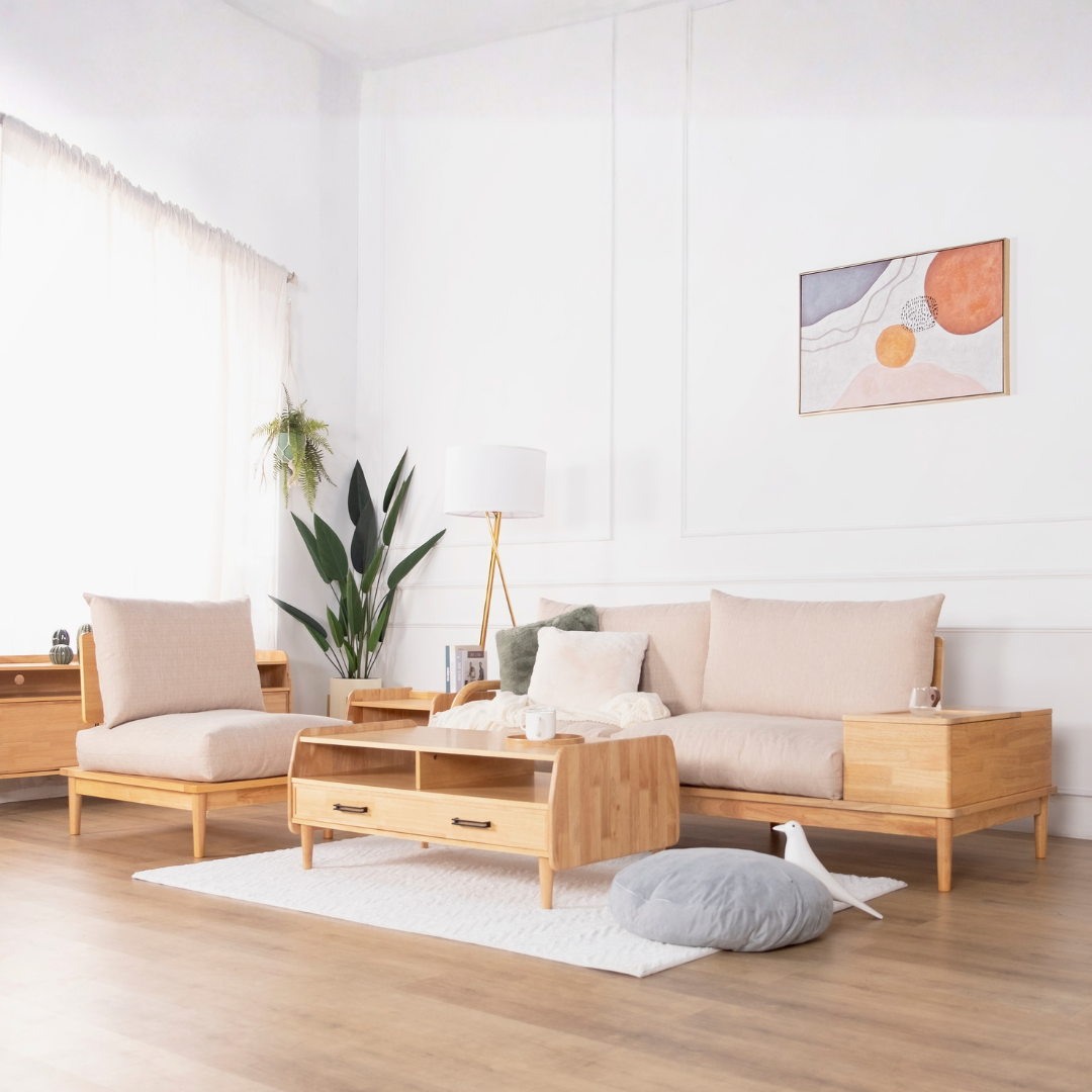 Juniper Wooden Sofa with Side Storage