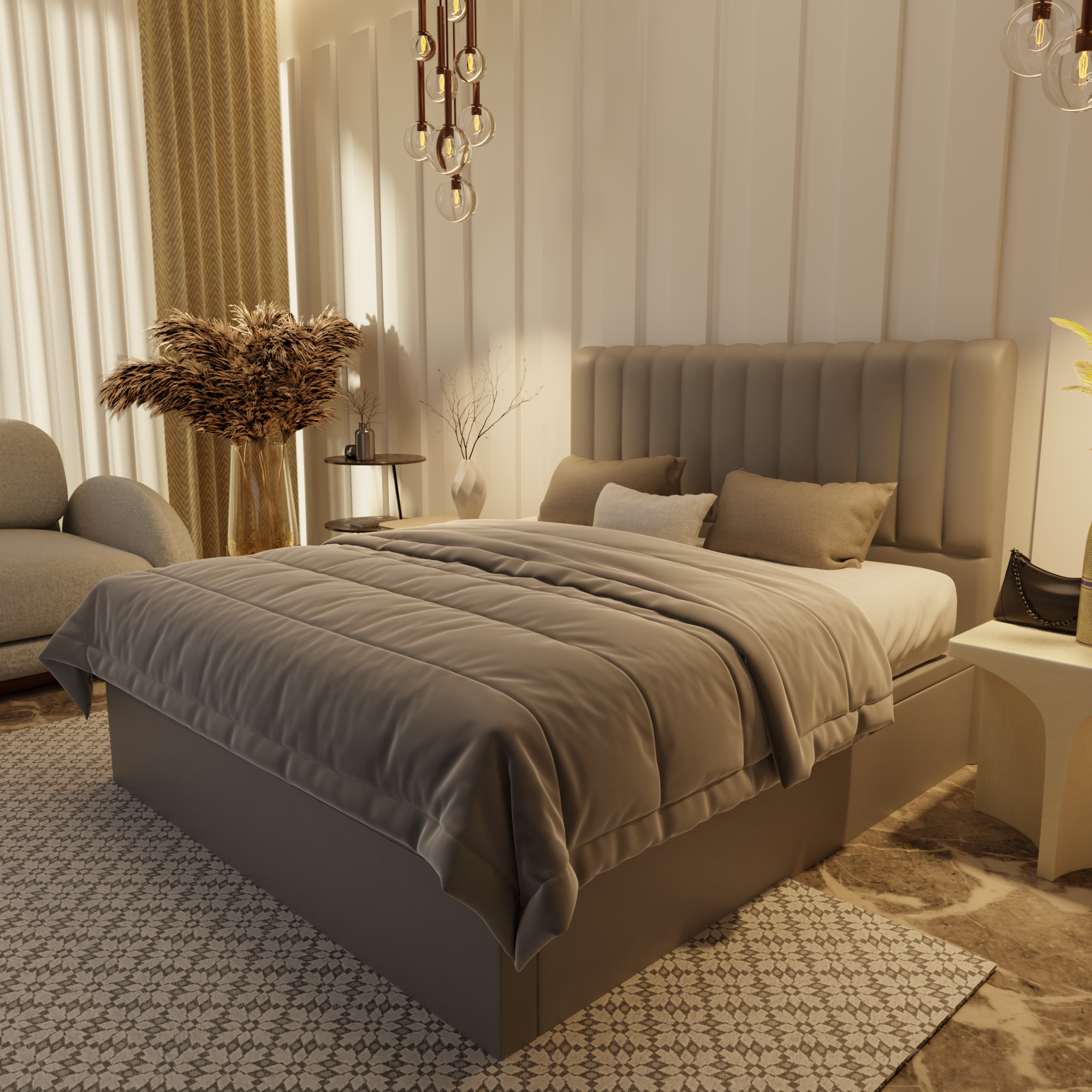 Delane Genuine Leather Storage Bed (Gas Lift)