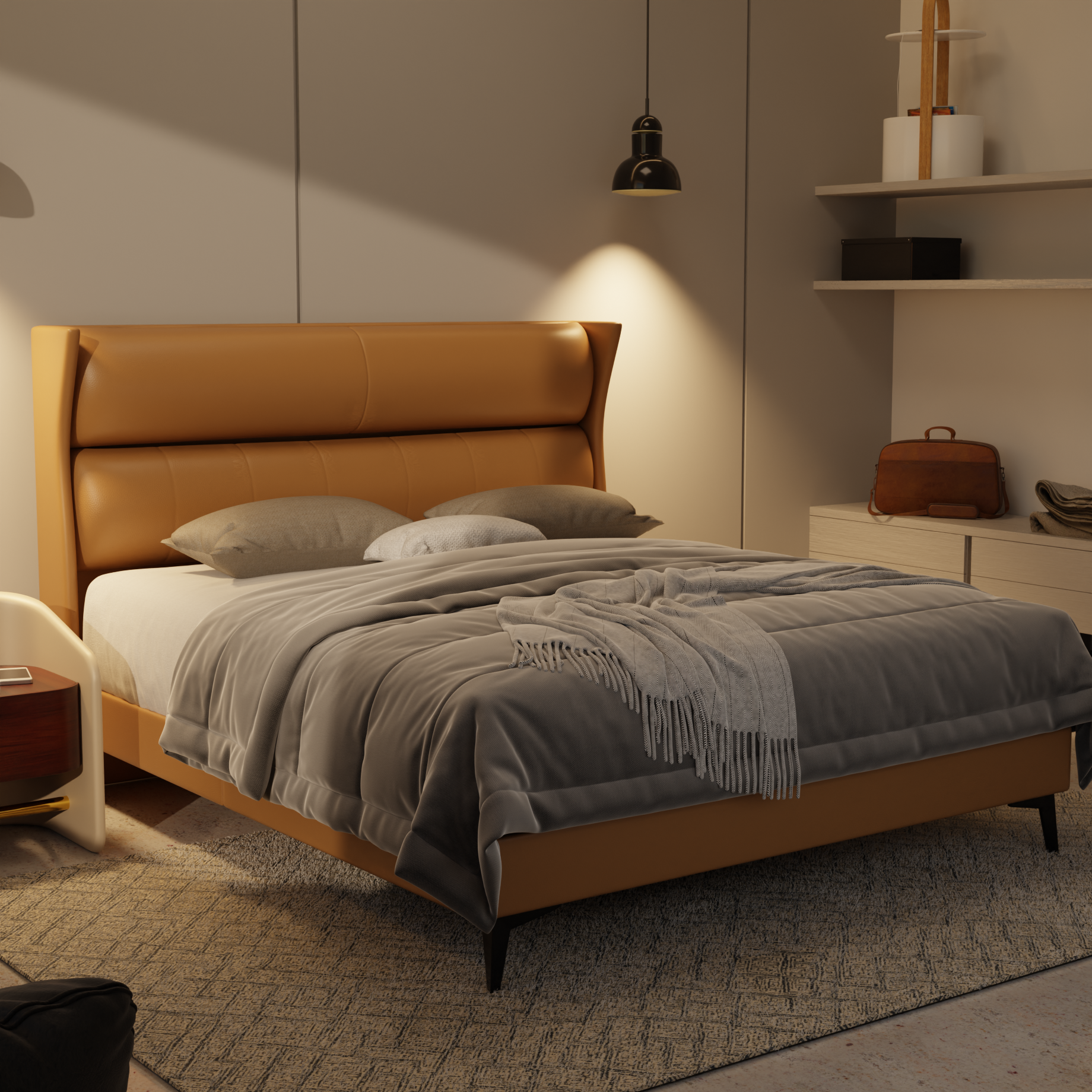Kimble Genuine Leather Divan Bed Frame by Esteller