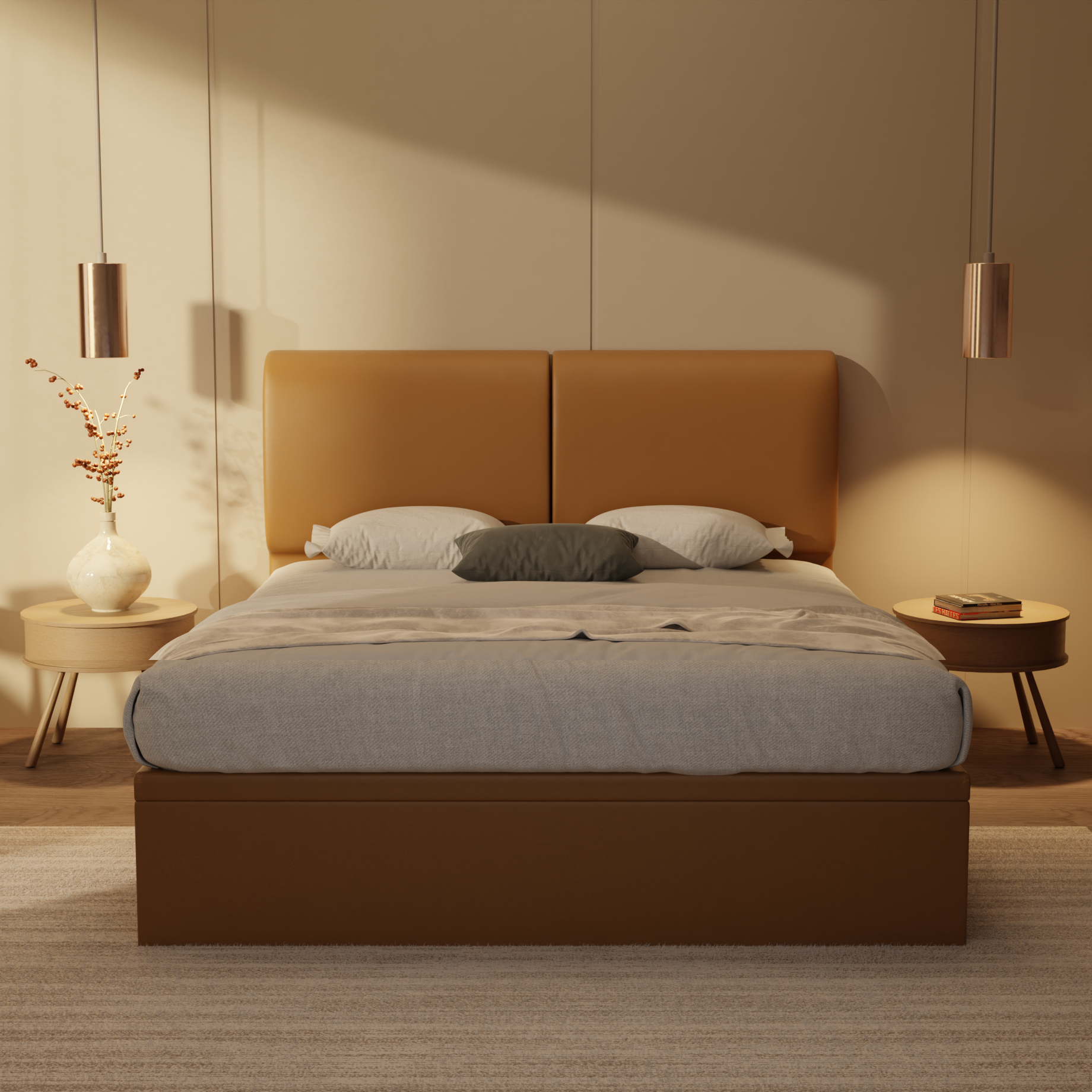 Gretelle Genuine Leather Storage Bed (Gas Lift) by Esteller