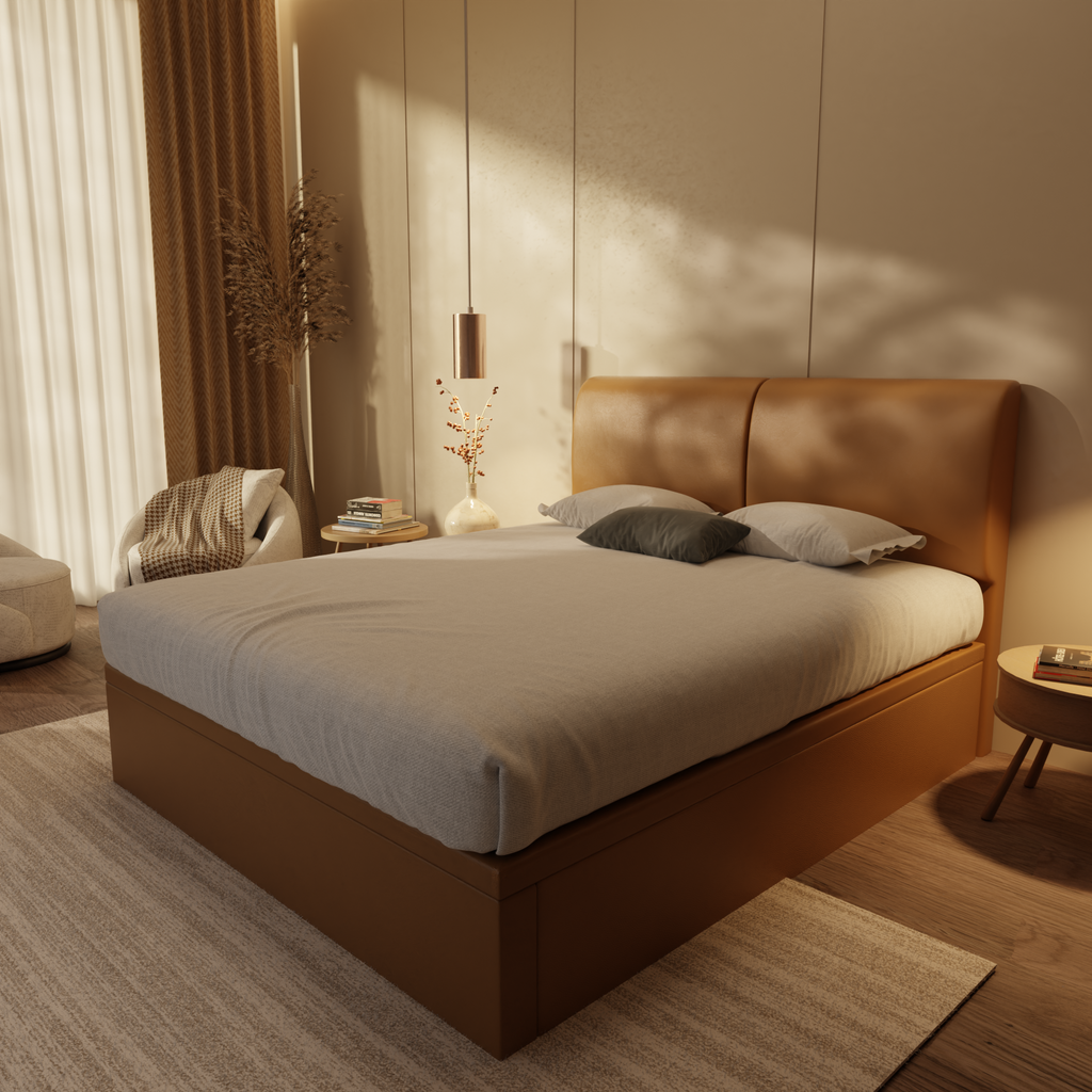 Sloane Genuine Leather Storage Bed (Gas Lift)