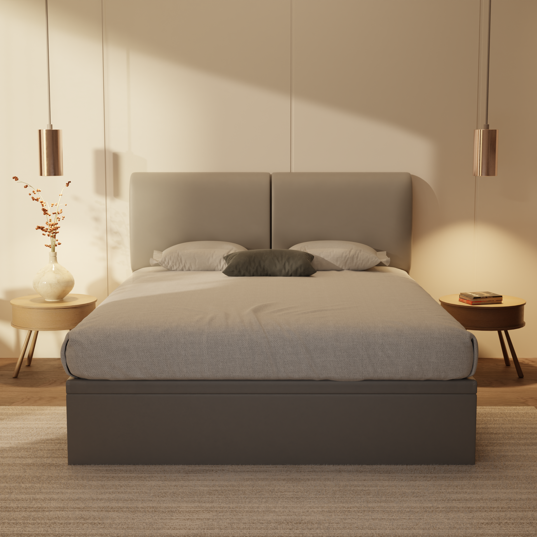 Sloane Genuine Leather Storage Bed (Gas Lift)