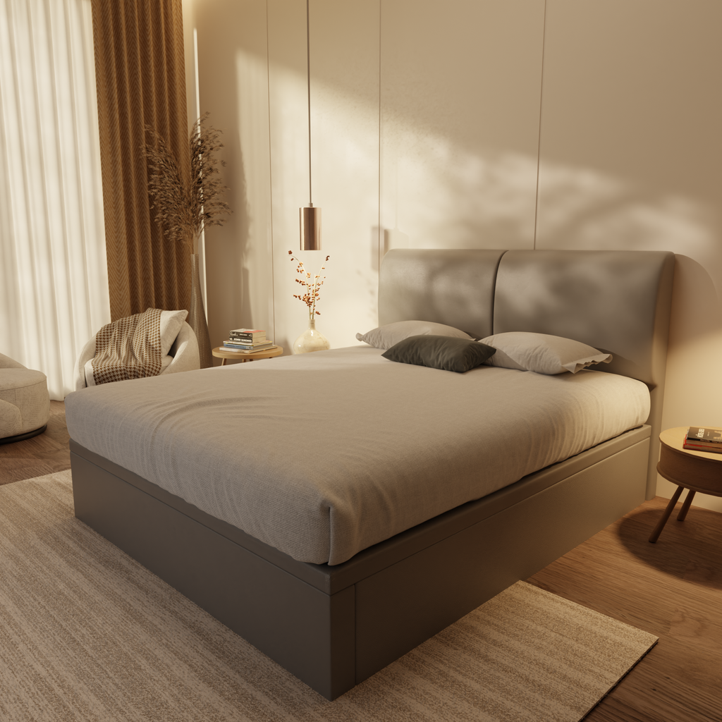 Gretelle Genuine Leather Storage Bed (Gas Lift) by Esteller