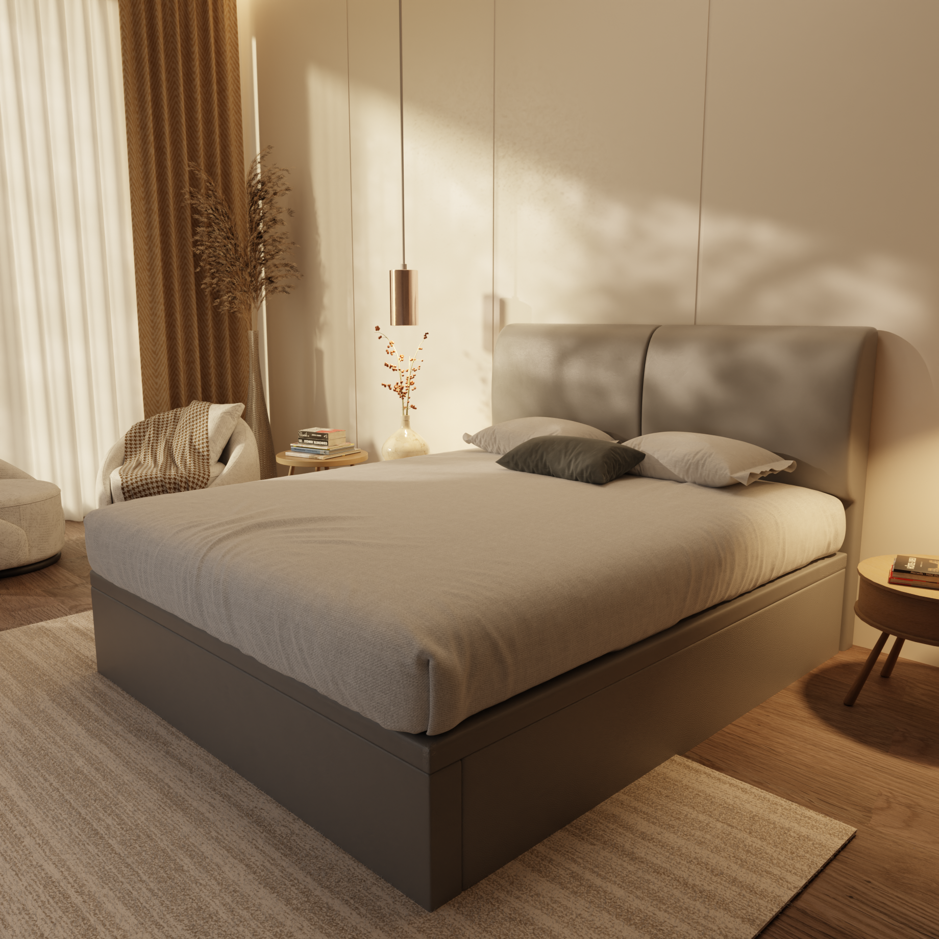 Gretelle Genuine Leather Storage Bed (Gas Lift) by Esteller