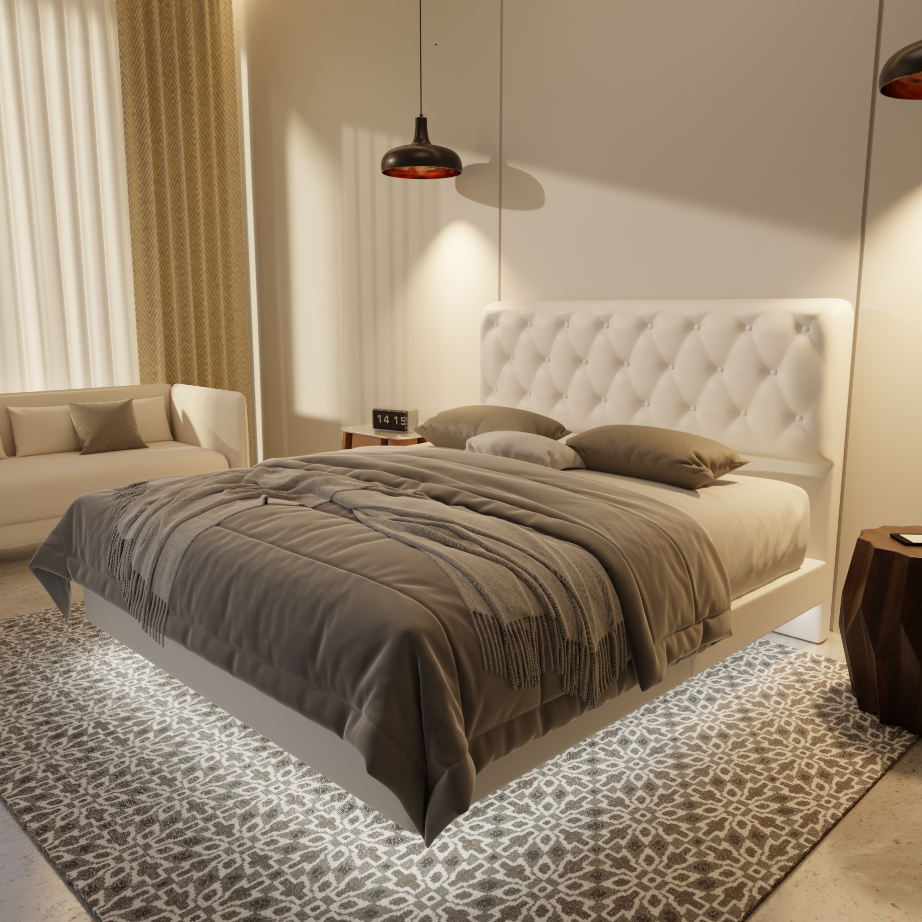 Wimble Genuine Leather Floating Bed Frame (With LED) by Esteller
