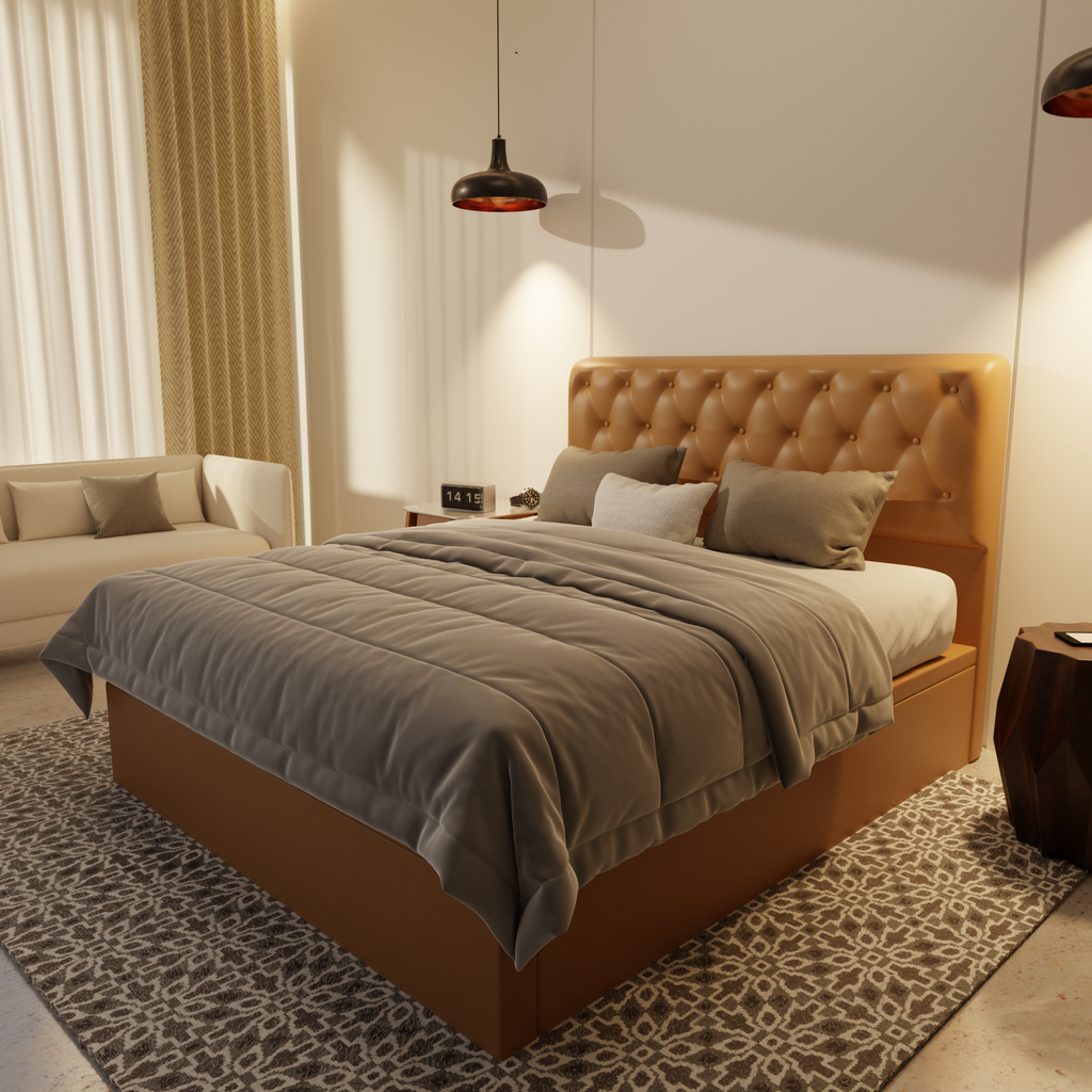 Wimble Genuine Leather Storage Bed (Gas Lift) by Esteller