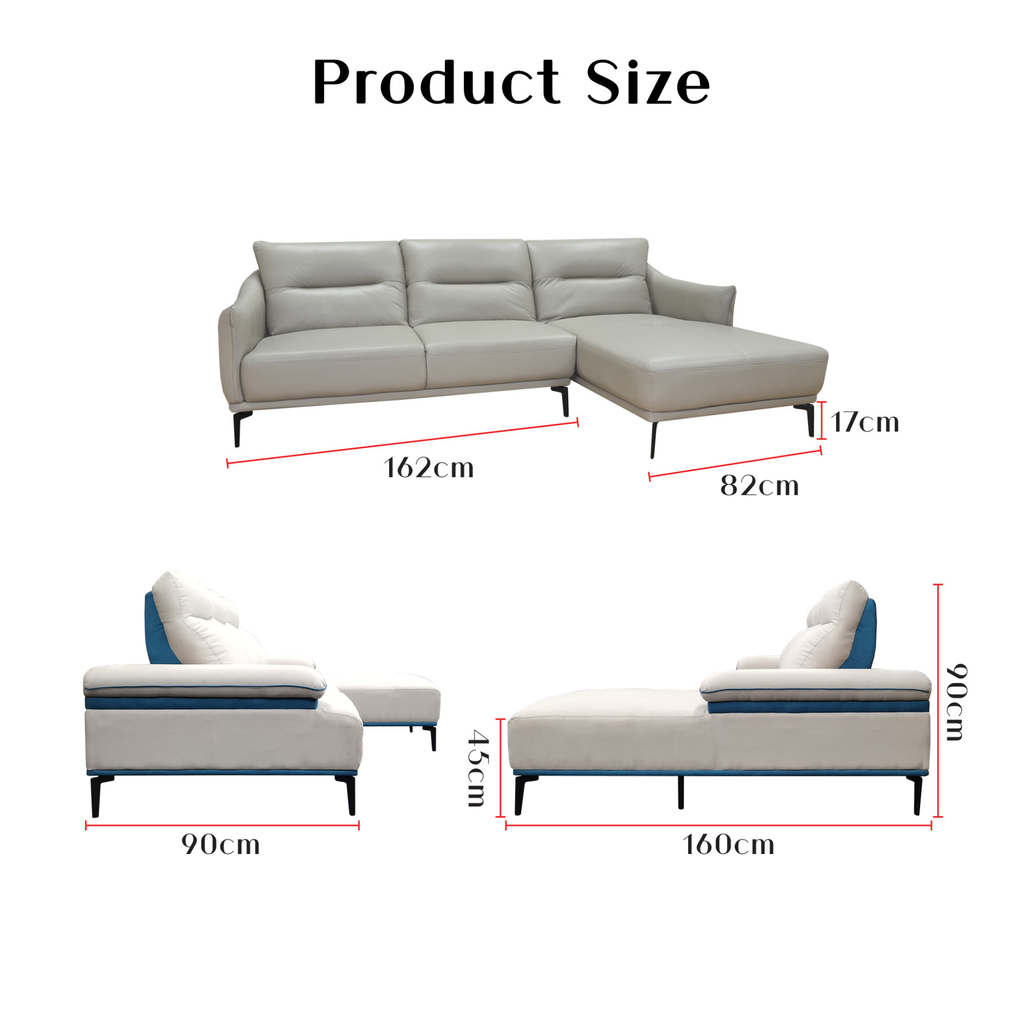 Elvyn Genuine Leather L-Shaped Sofa by Esteller