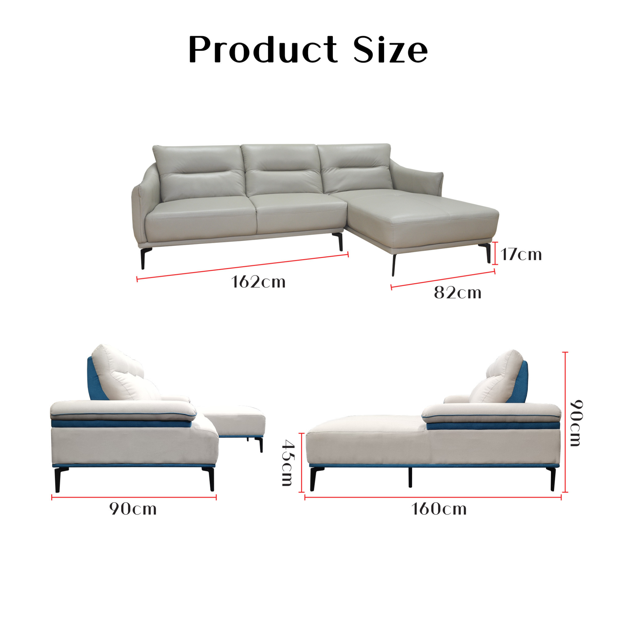 Elvyn Genuine Leather L-Shaped Sofa by Esteller