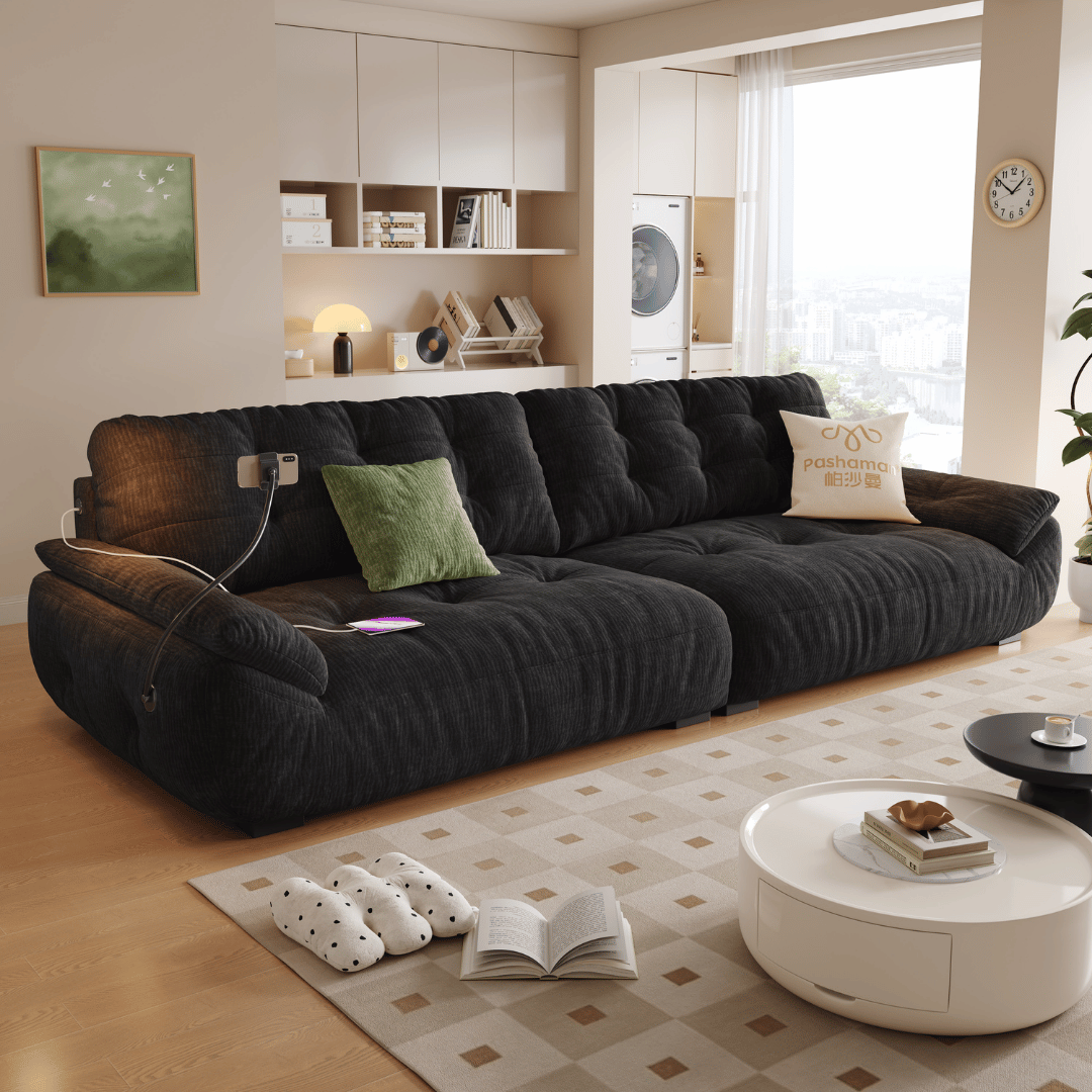 Mochi Chenille Fabric Sofa by Esteller (Water Repellent, USB Charger)