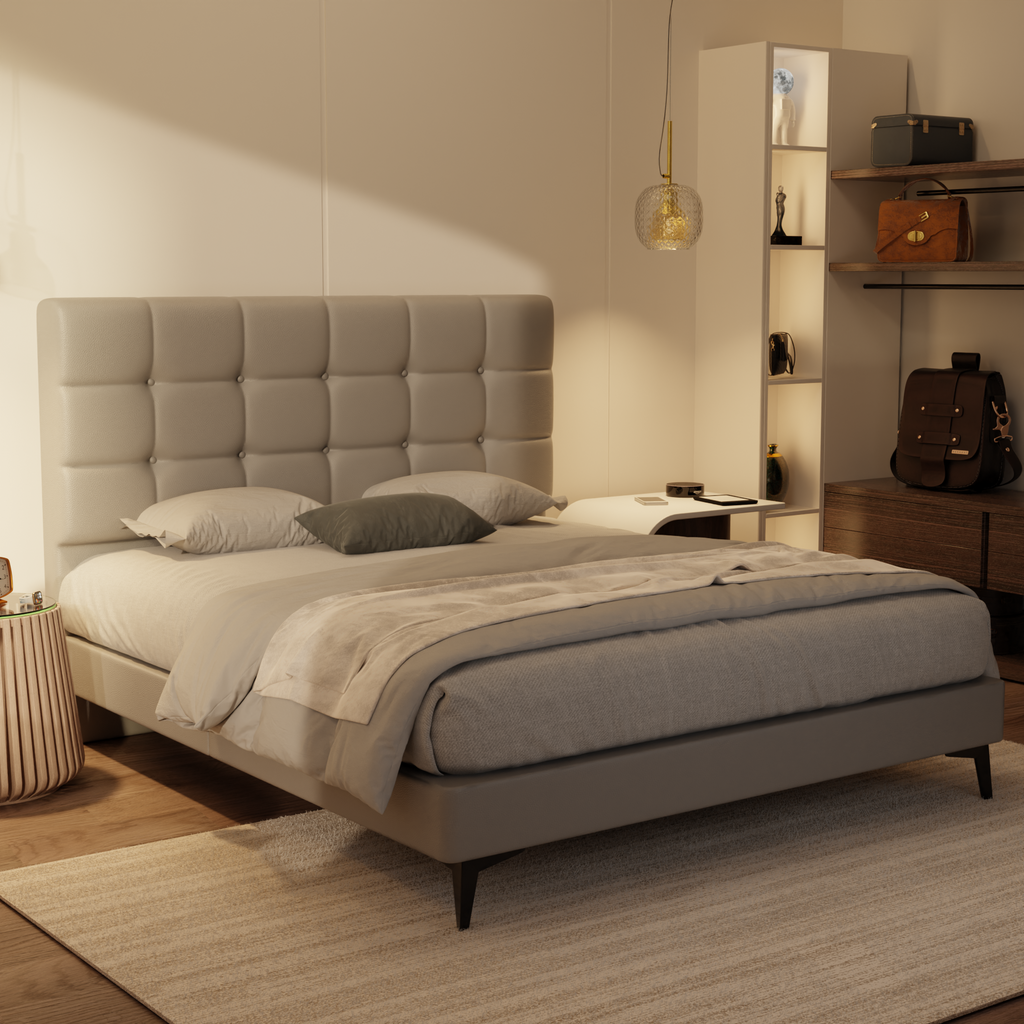 Mancine Genuine Leather Divan Bed Frame by Esteller