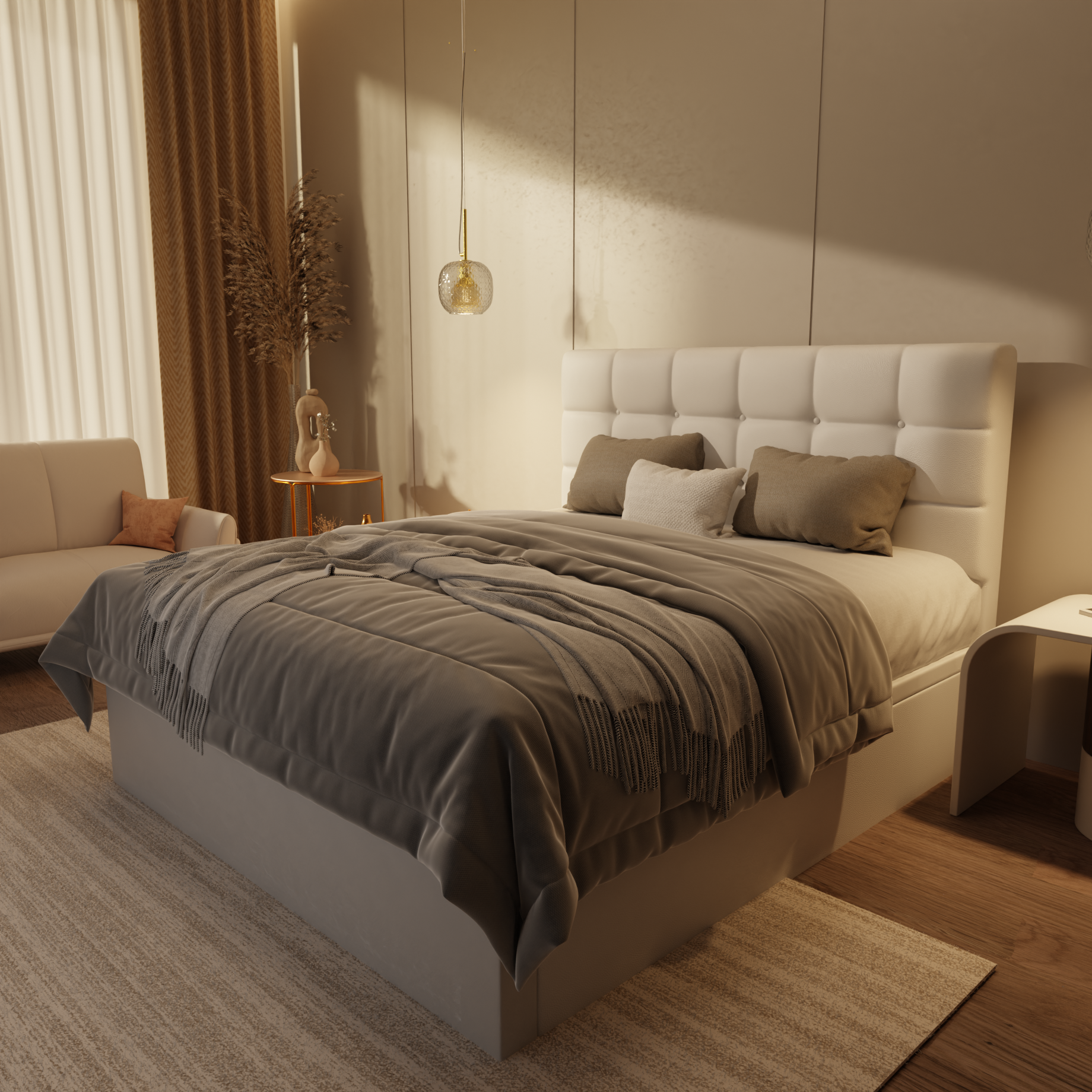 Mancine Genuine Leather Storage Bed (Gas Lift) by Esteller