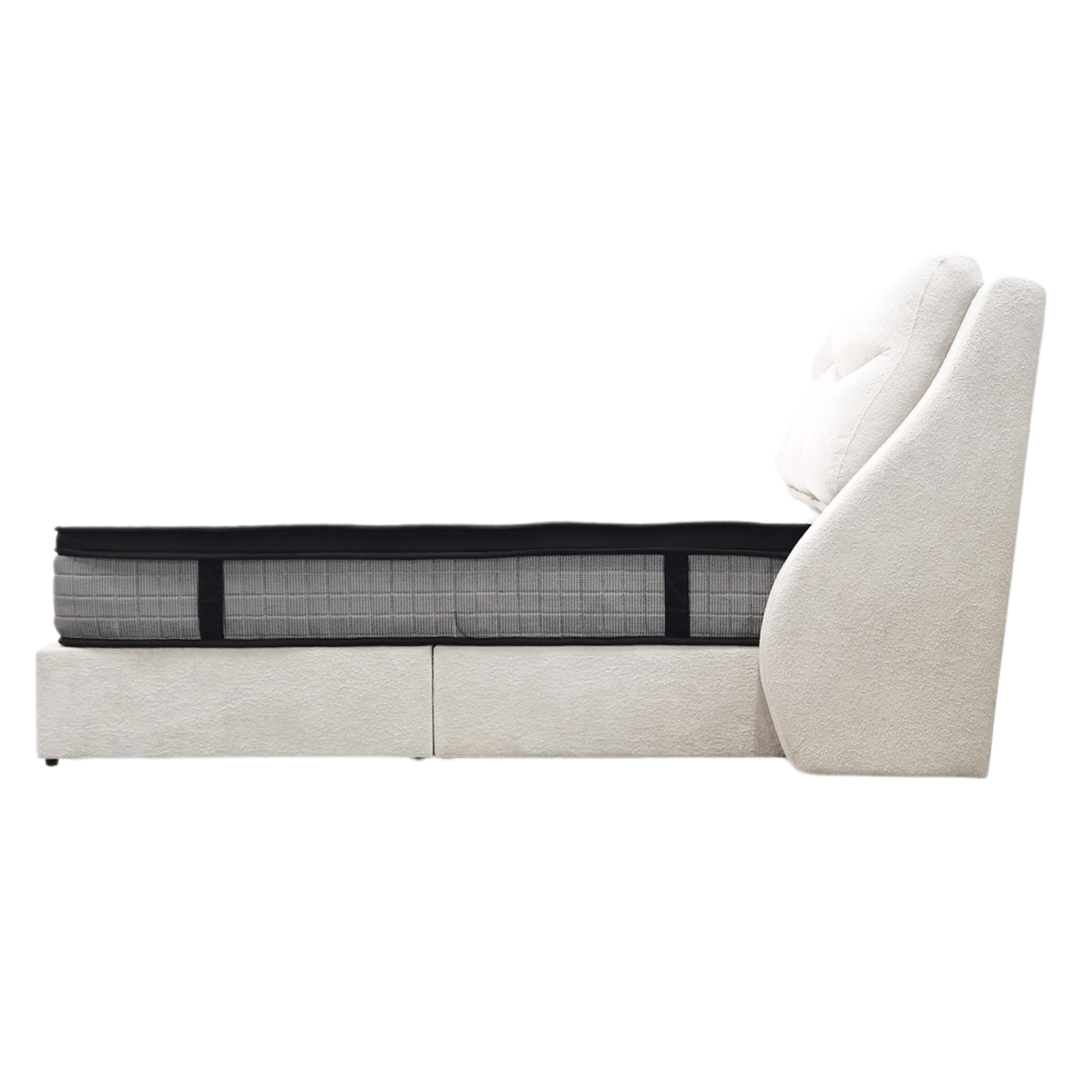 Enso Fabric Headboard Storage Bed Frame by Esteller (Pet Friendly & Easy Clean)