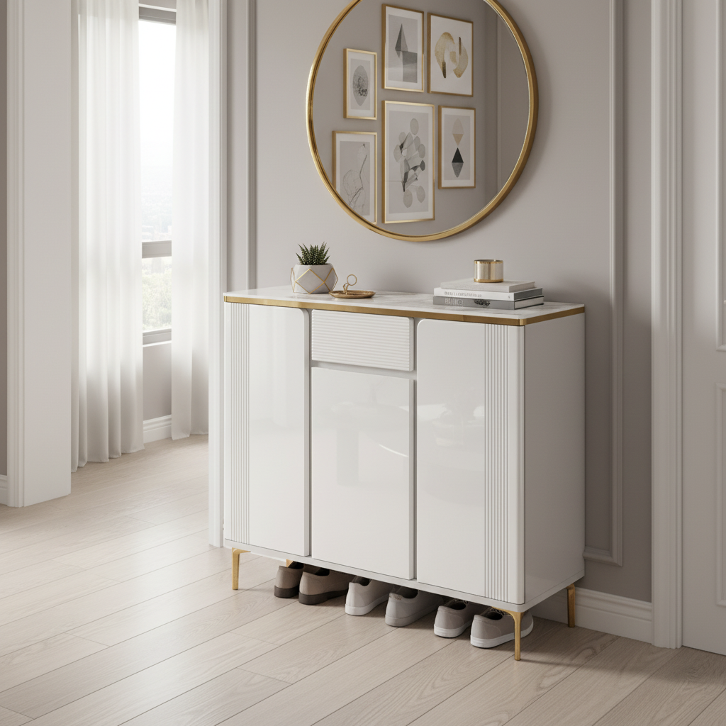 Albus II 3 Doors Shoes Cabinet with Sintered Stone Top