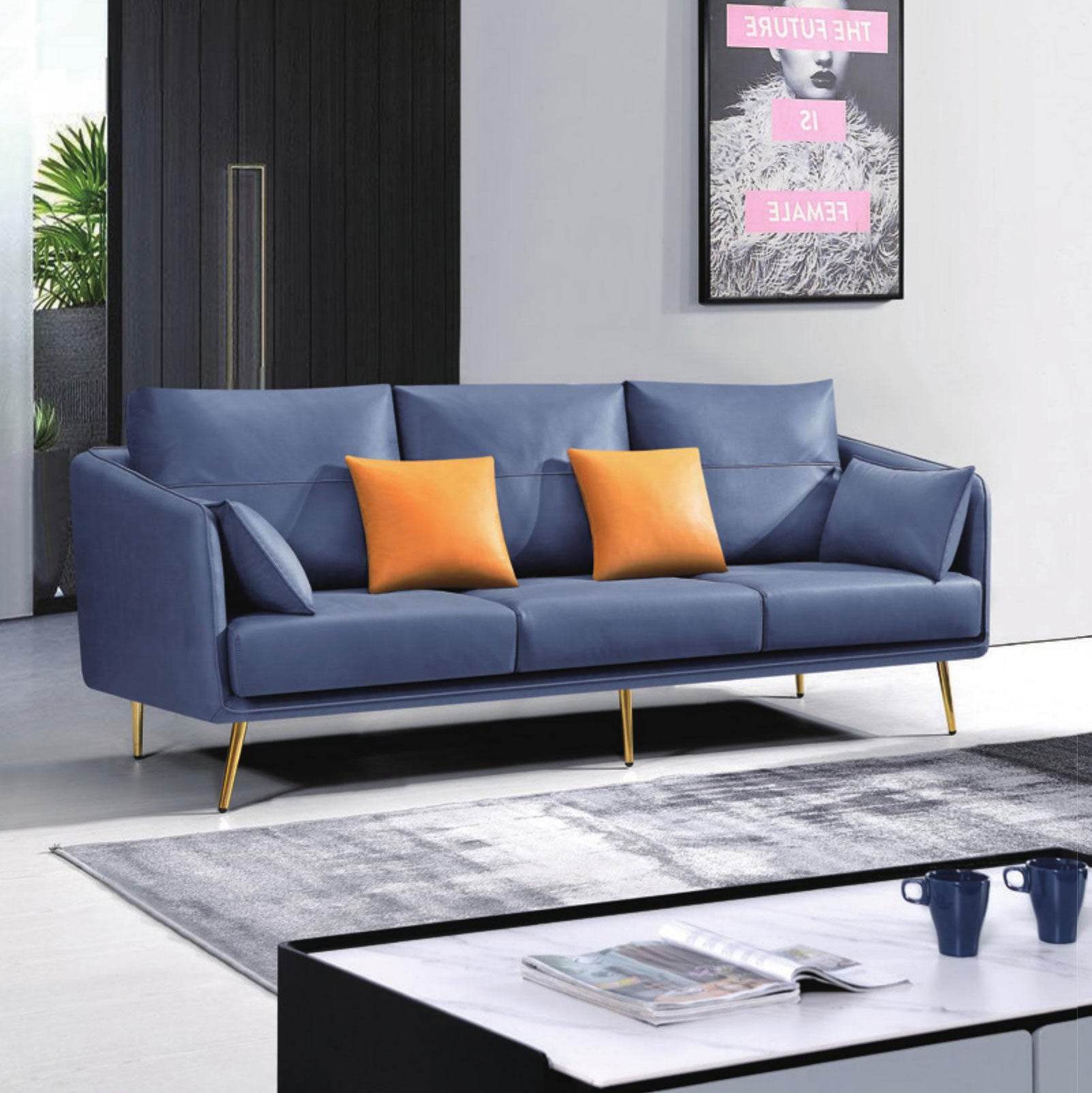 Allister Faux Leather Sofa