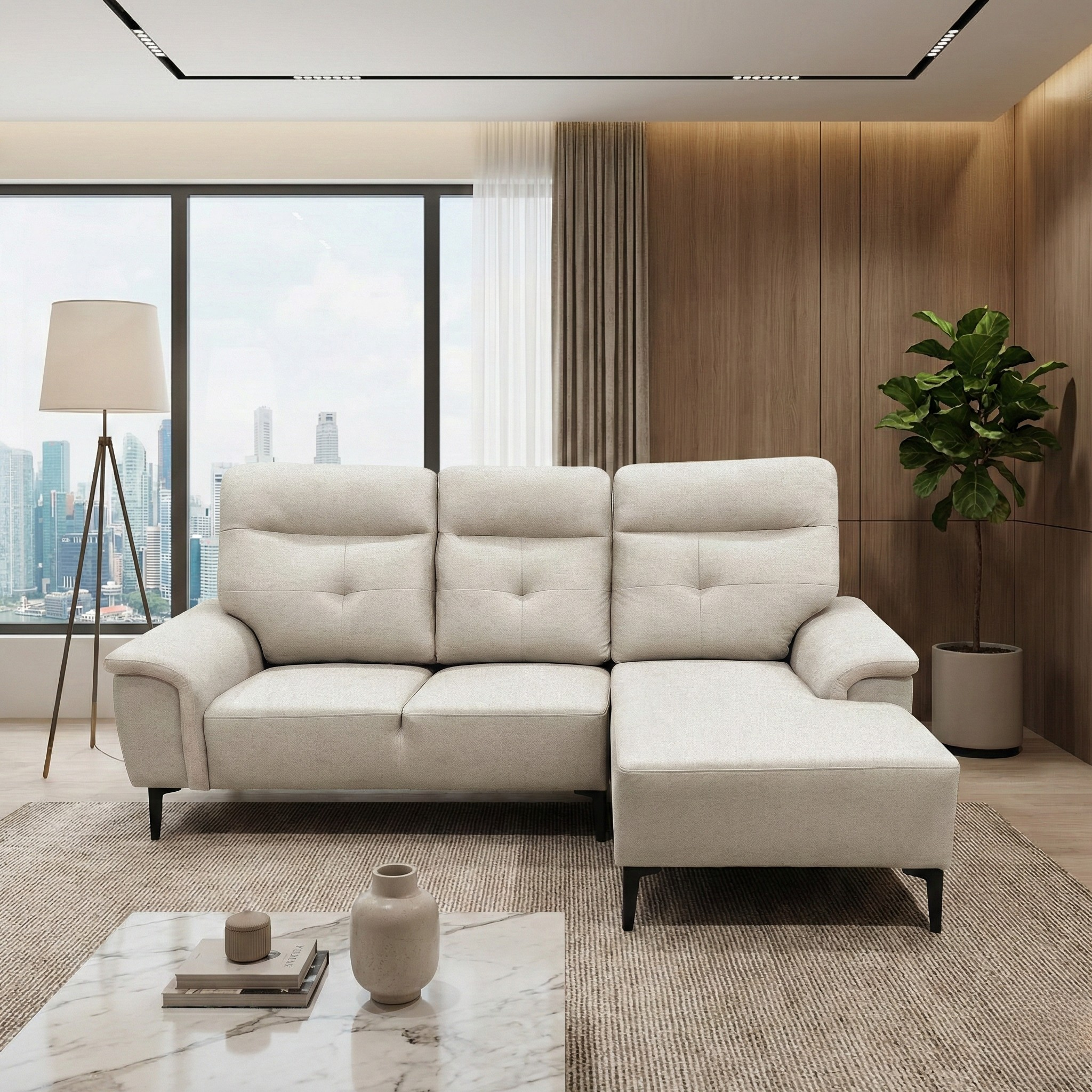Amby Fabric L-Shaped Sofa by Esteller (Pet Friendly & Easy Clean)