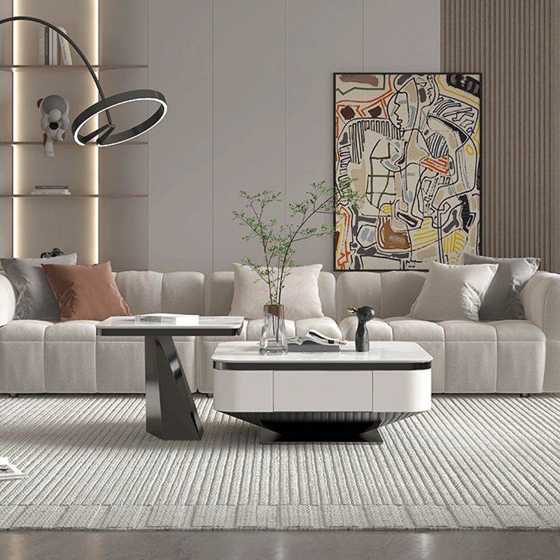 Andrea Glossy Sintered Stone Nesting Coffee Table
