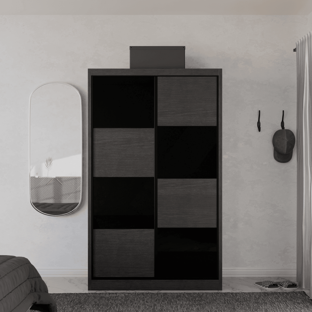 Angelina Modular Wardrobe (Black Glass)