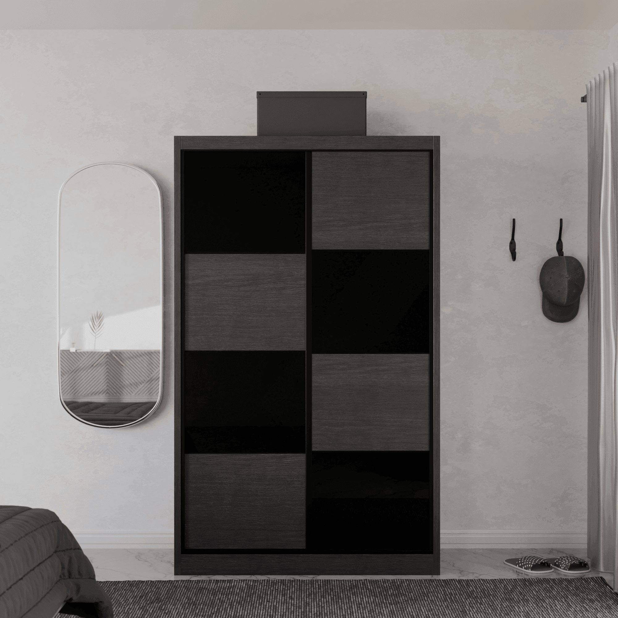 Angelina Modular Wardrobe (Black Glass)