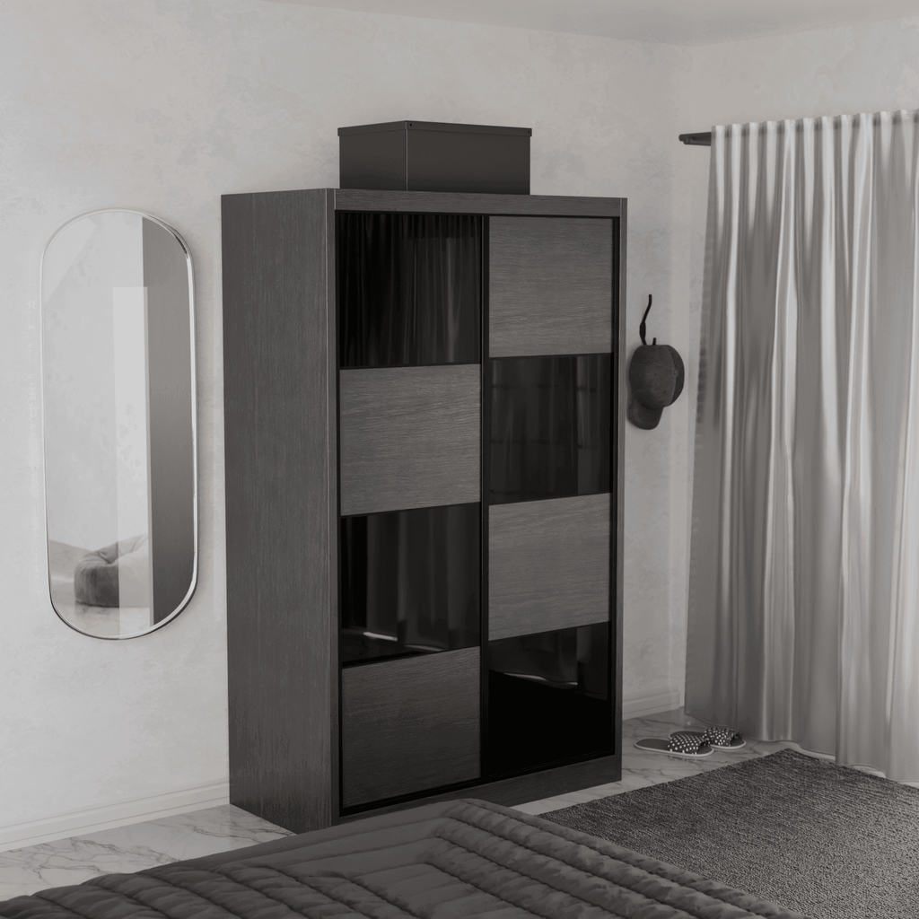 Angelina Modular Wardrobe (Black Glass)