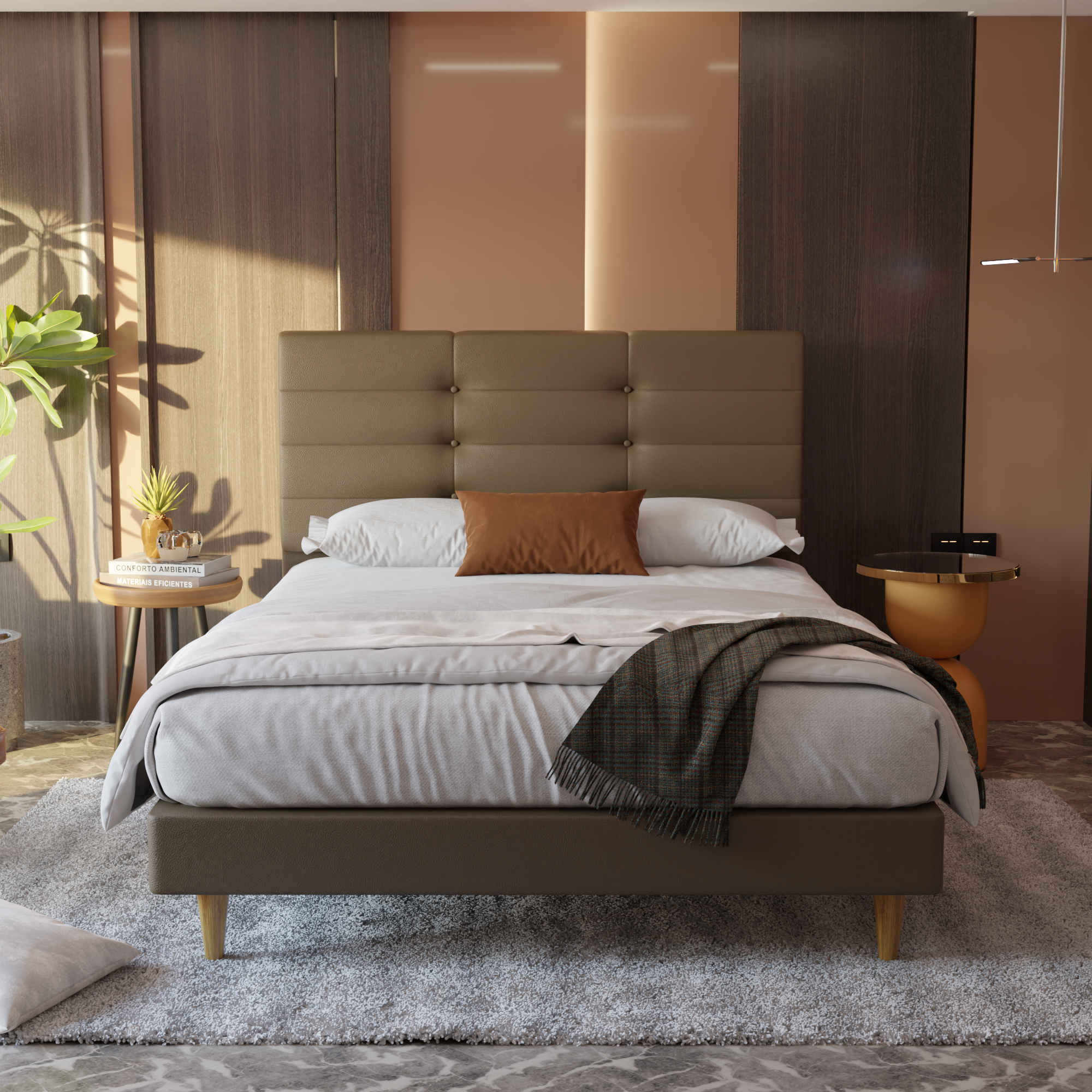 Arlen Faux Leather Bed Frame