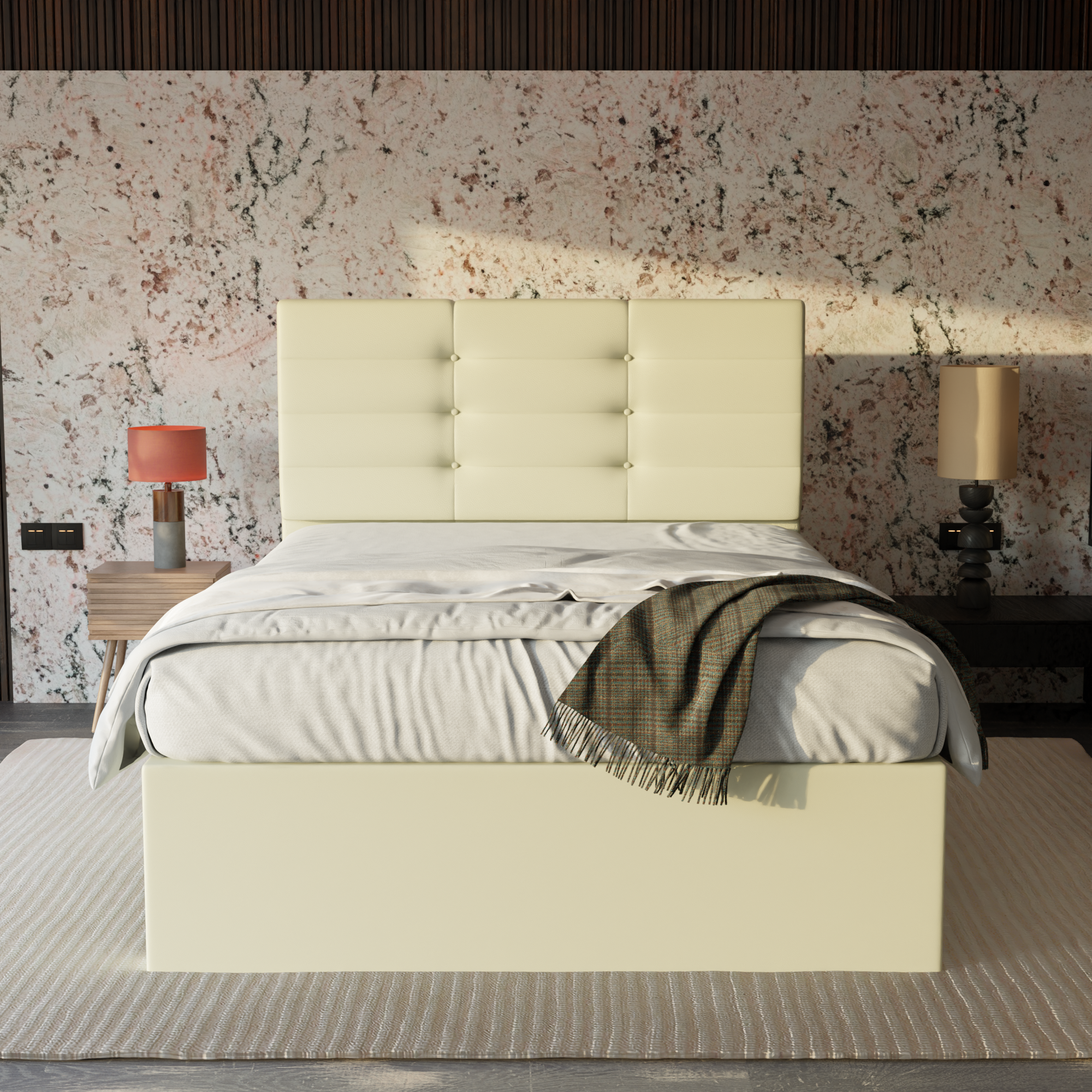 Arlen Faux Leather Drawer Bed Frame