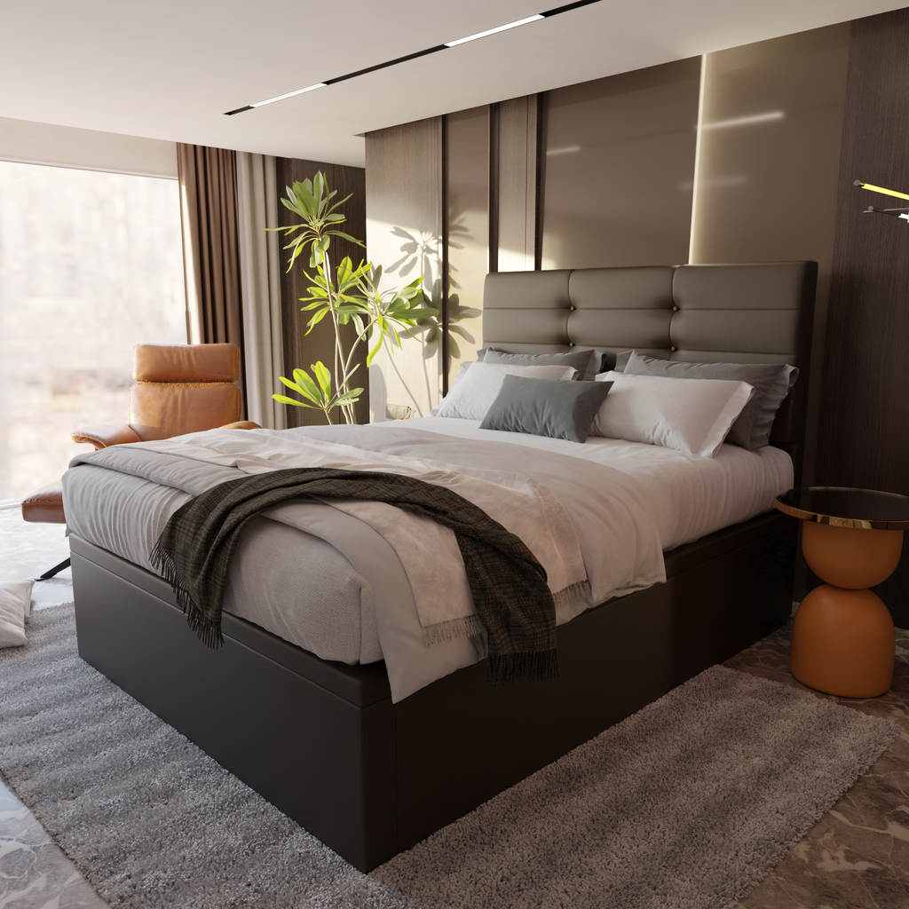 Arlen Faux Leather Storage Bed
