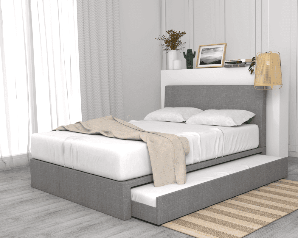 Ashby II Pull Out Bed Frame With Drawer (Water Repellent)