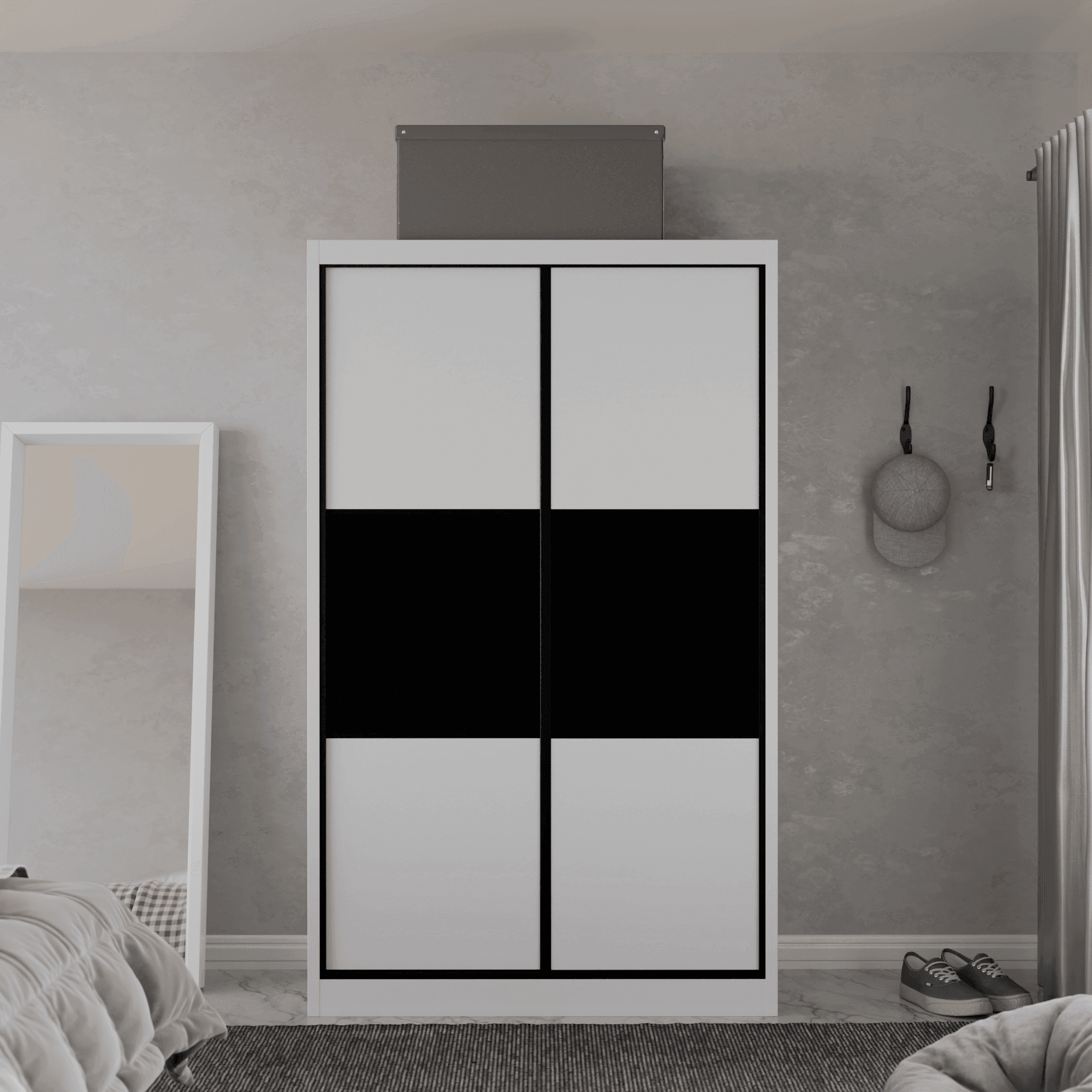 Audrey Modular Wardrobe (Black Glass)