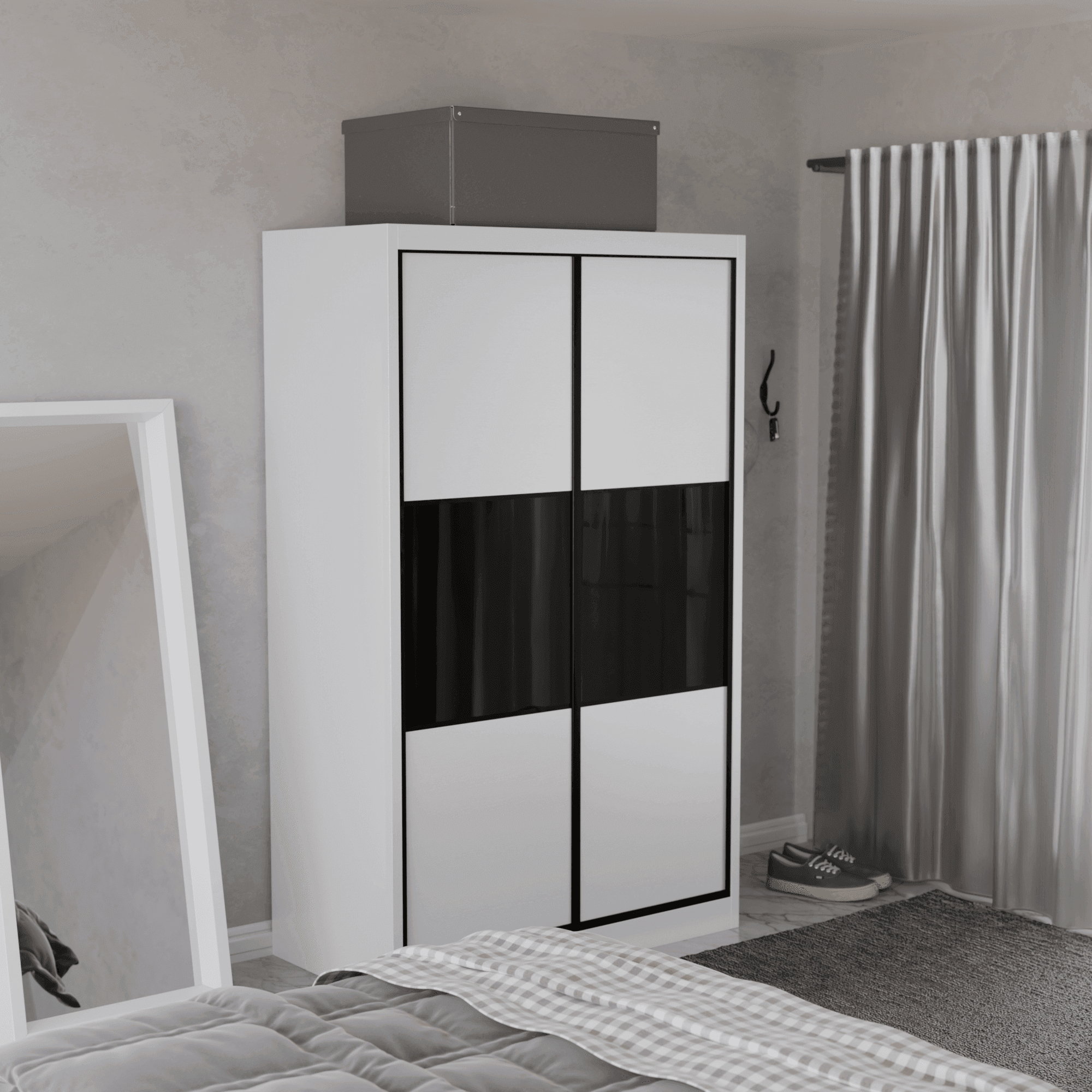 Audrey Modular Wardrobe (Black Glass)