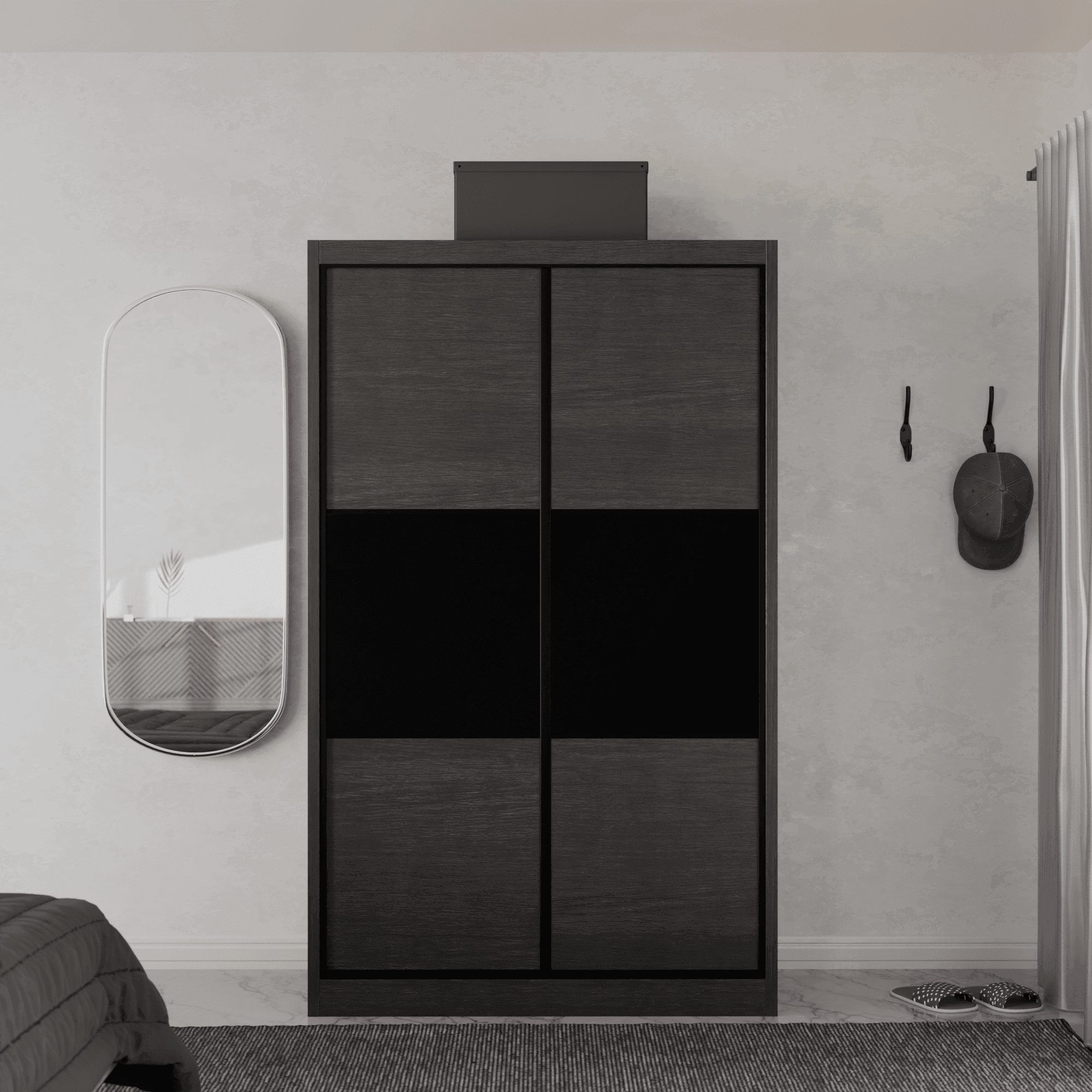 Audrey Modular Wardrobe (Black Glass)