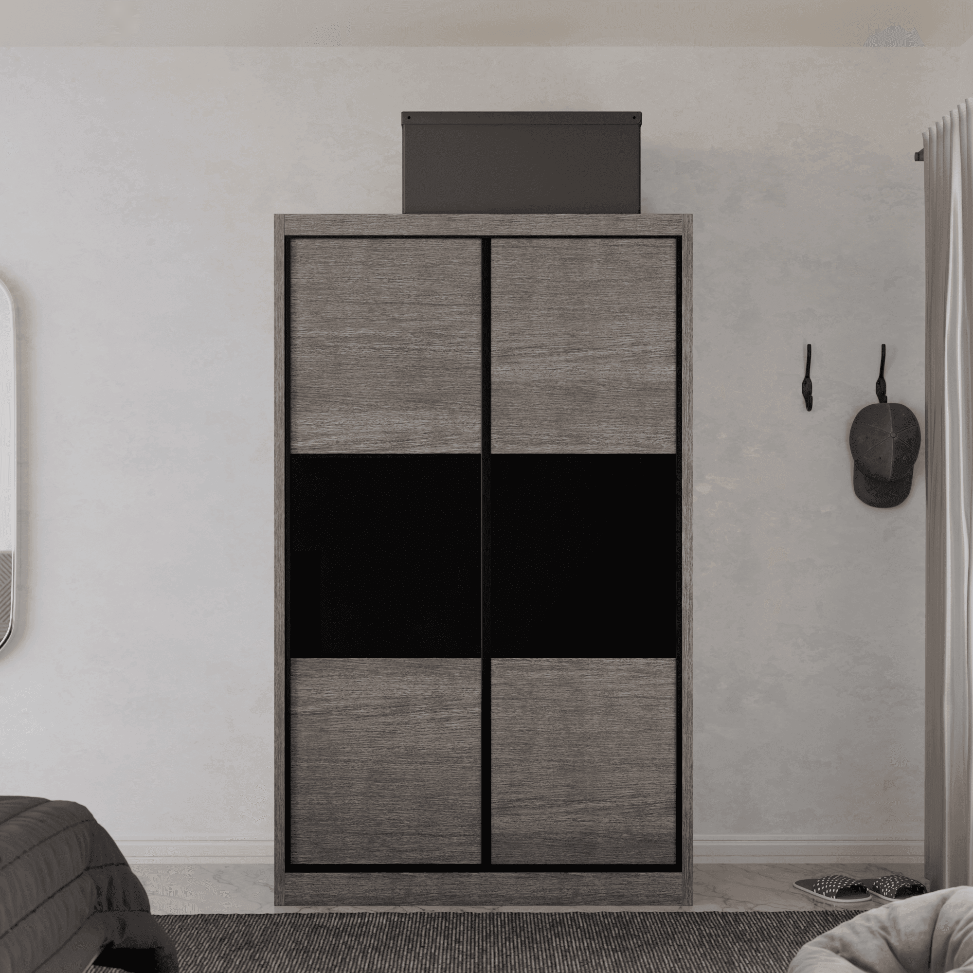 Audrey Modular Wardrobe (Black Glass)