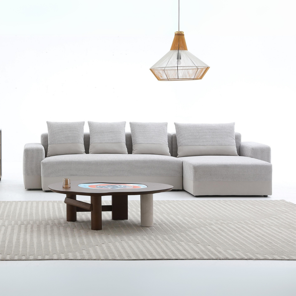 Pasquale Fabric L-Shaped Sectional Sofa
