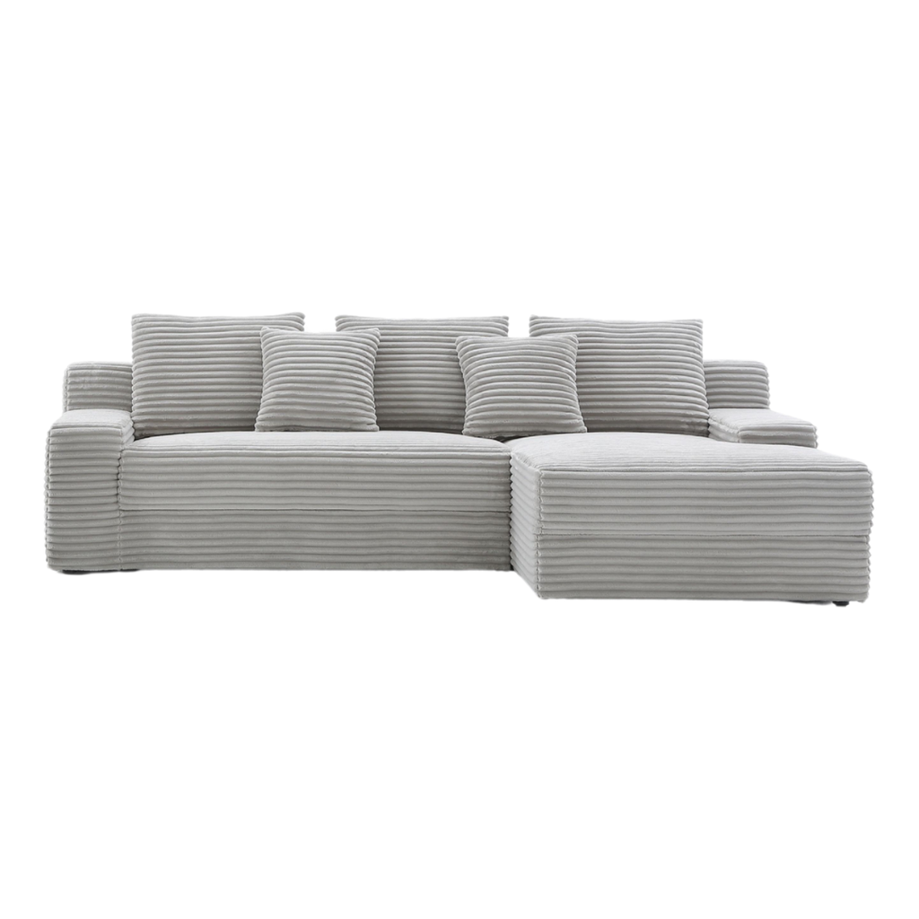 Pasico Corduroy Fabric L-Shaped Sofa