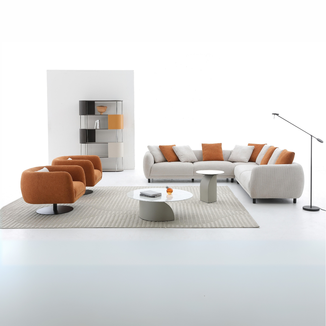 Polarine Sectional L-Shaped Fabric Sofa