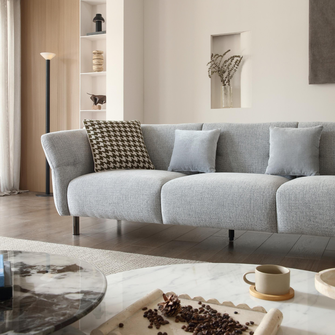 Benedetto Grey Fabric Sofa
