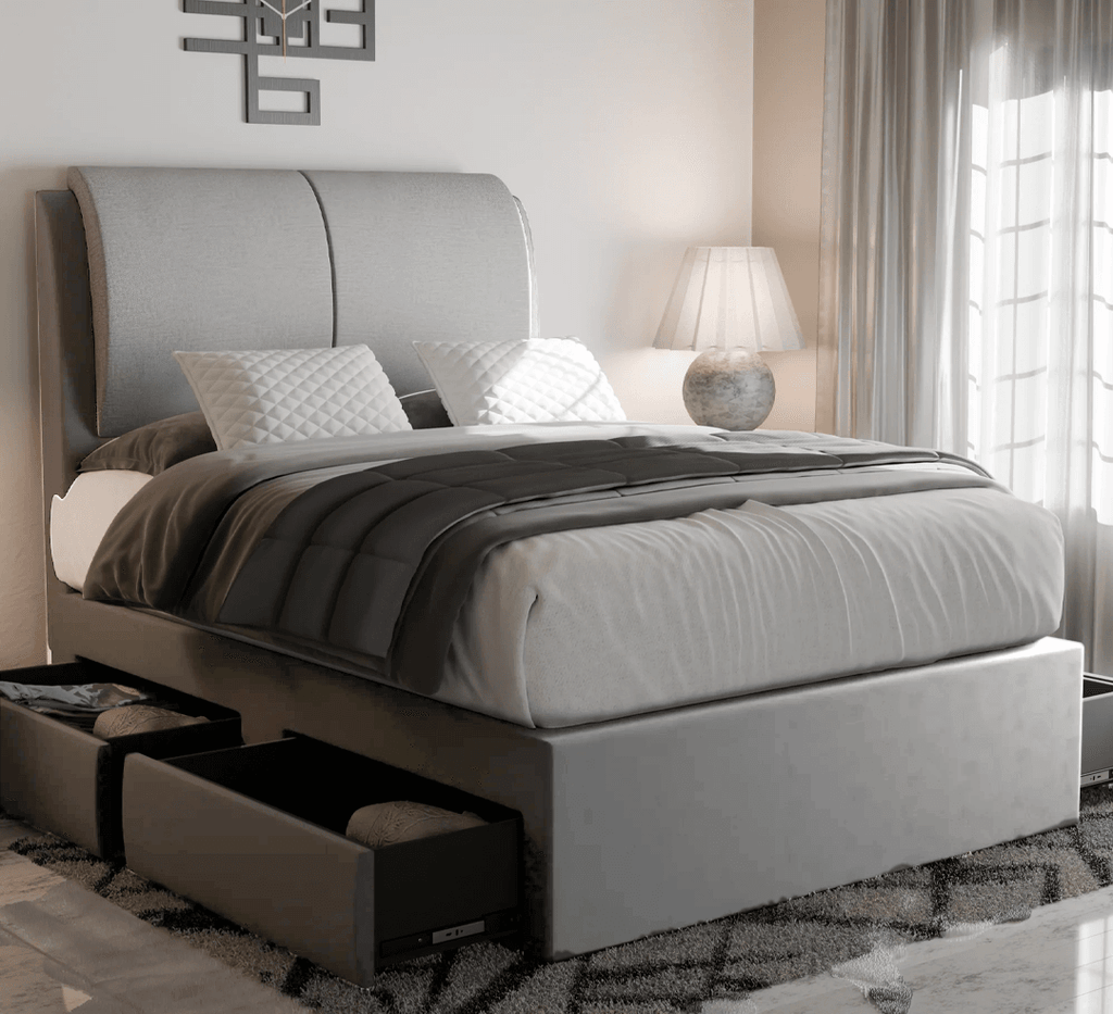 Berke Fabric Drawer Bed Frame