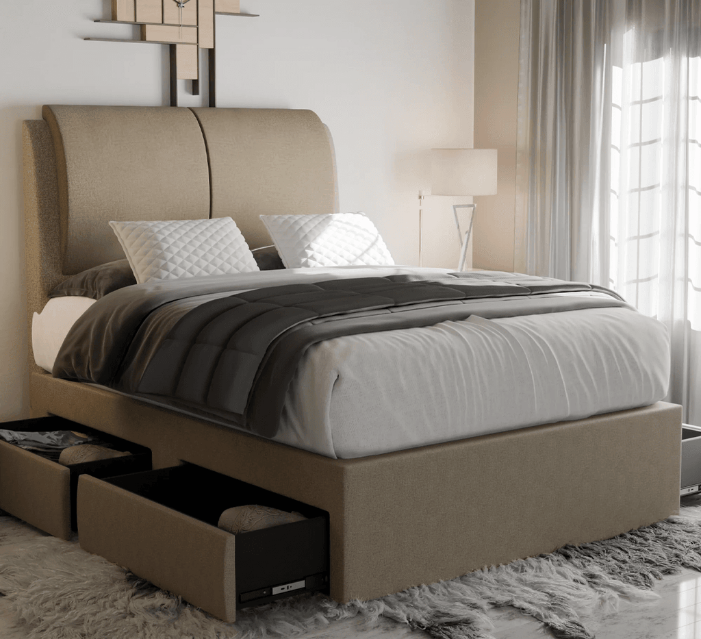 Berke Fabric Drawer Bed Frame
