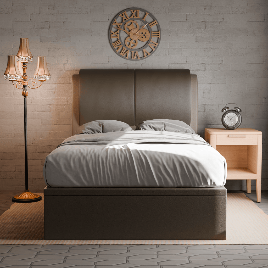 Berke Faux Leather Storage Bed