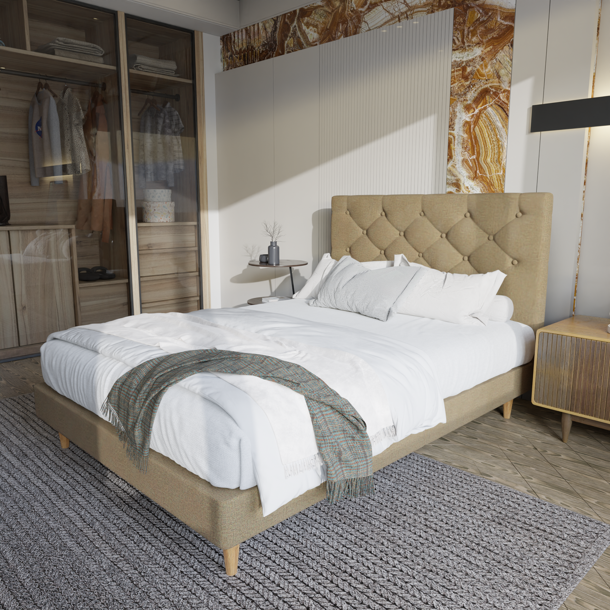 Bernardine Fabric Divan Bed Frame (Pet Friendly)